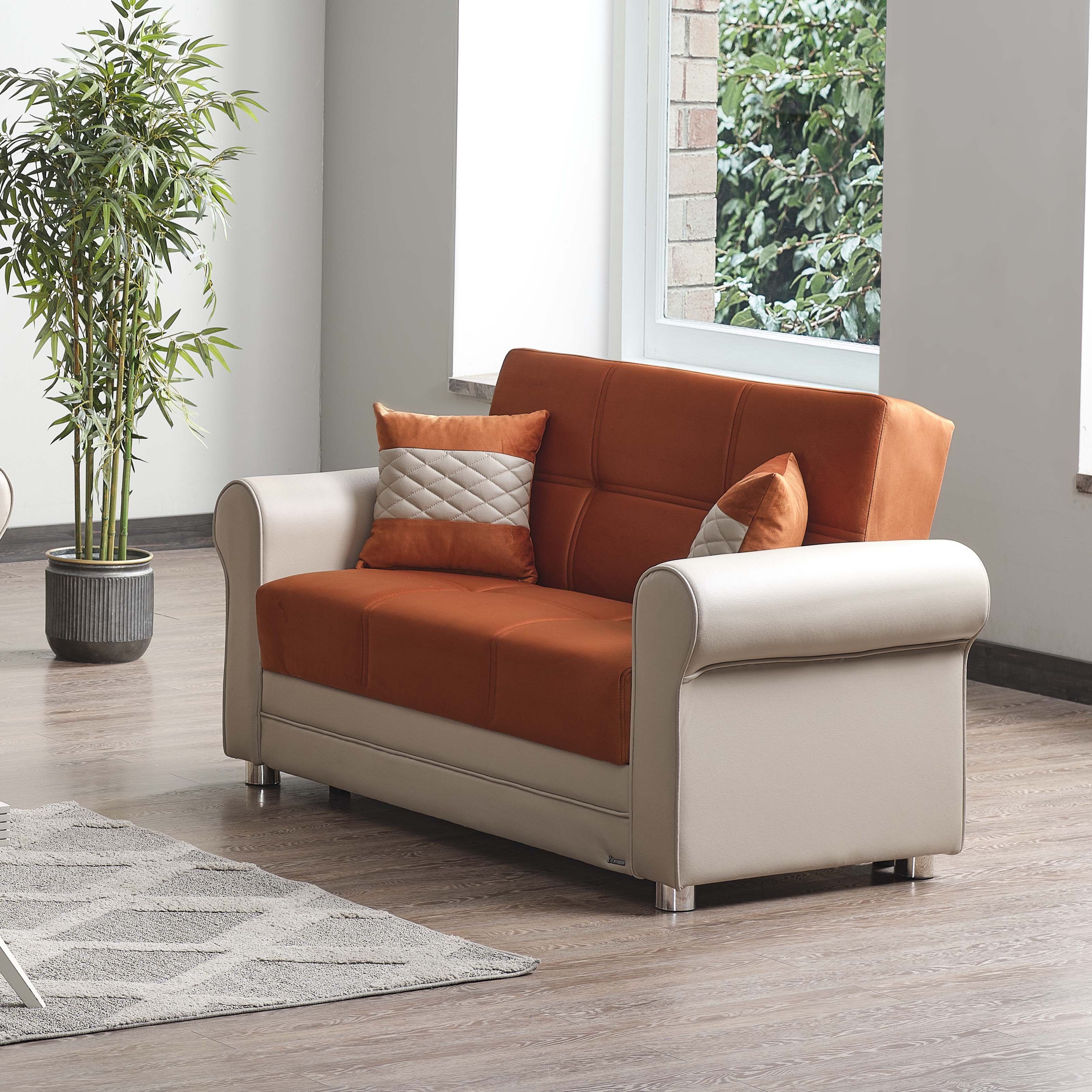 Avalon New Fabric/Leatherette Convertible Loveseat