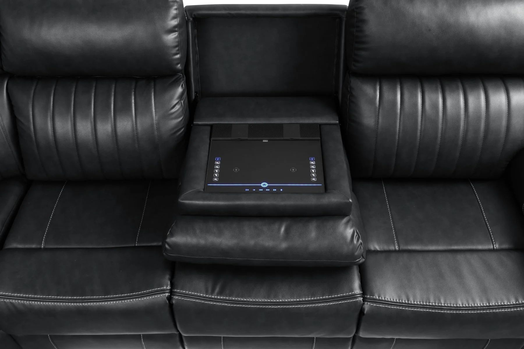 Aviator Recliner Sectional Sofa with Bluetooth Speakers & LED Lights