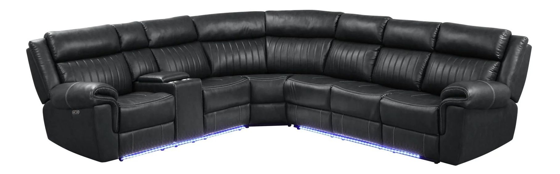Aviator Recliner Sectional Sofa with Bluetooth Speakers & LED Lights