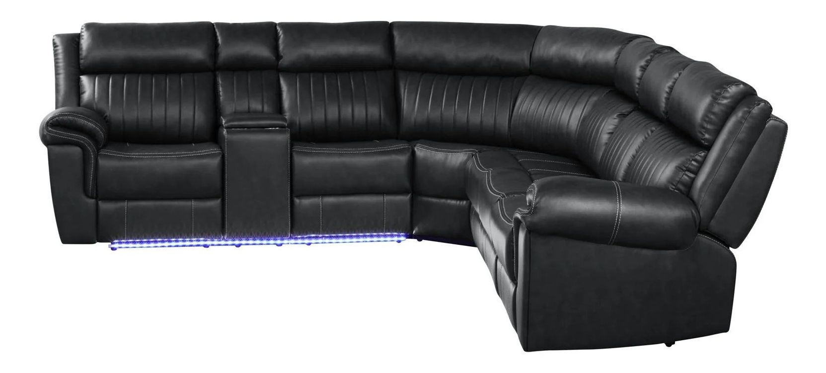 Aviator Recliner Sectional Sofa with Bluetooth Speakers & LED Lights