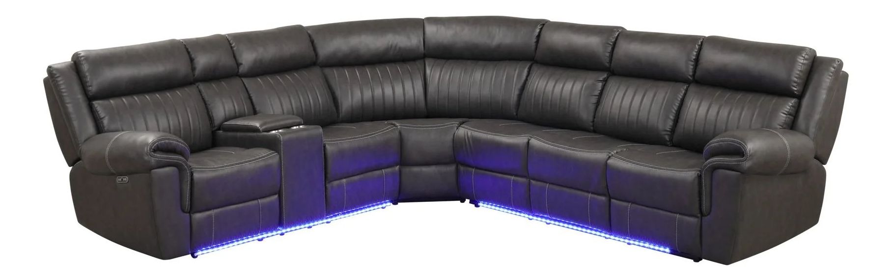 Aviator Recliner Sectional Sofa with Bluetooth Speakers & LED Lights
