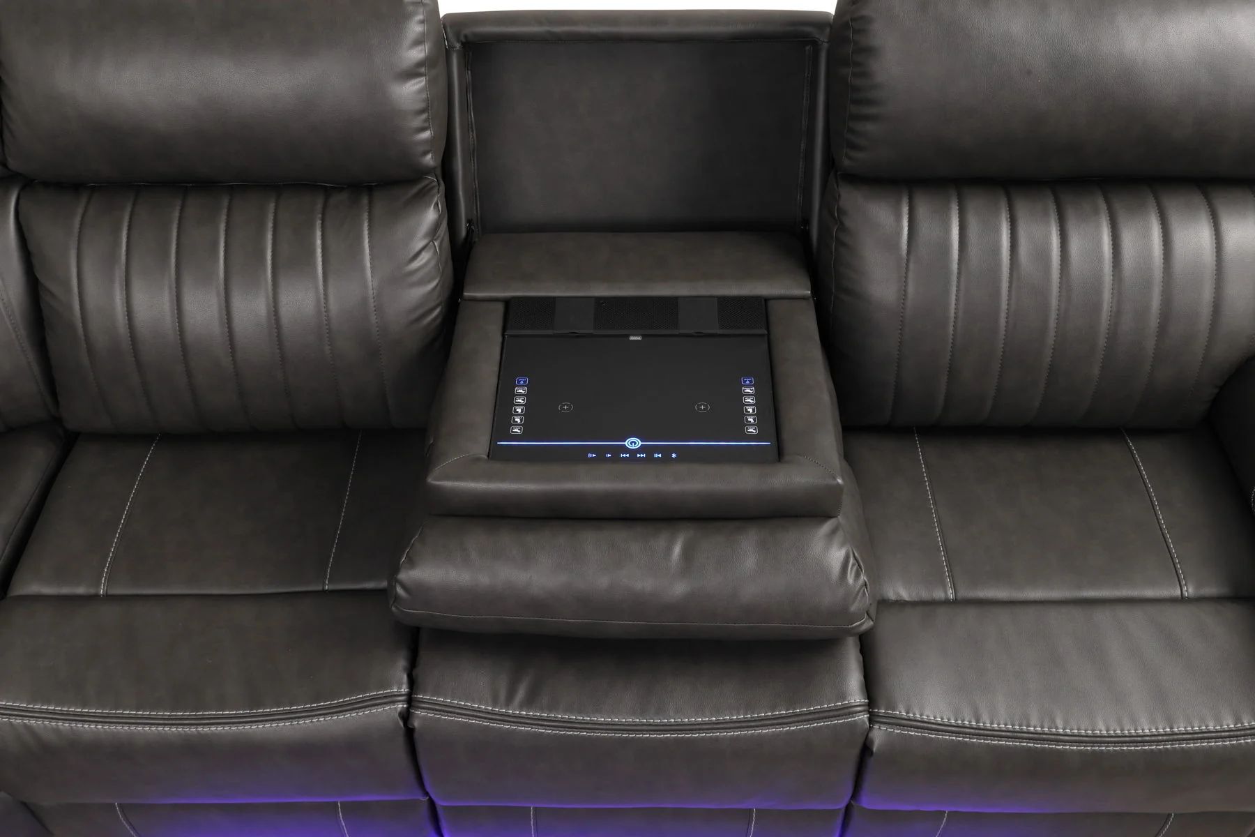 Aviator Recliner Sectional Sofa with Bluetooth Speakers & LED Lights