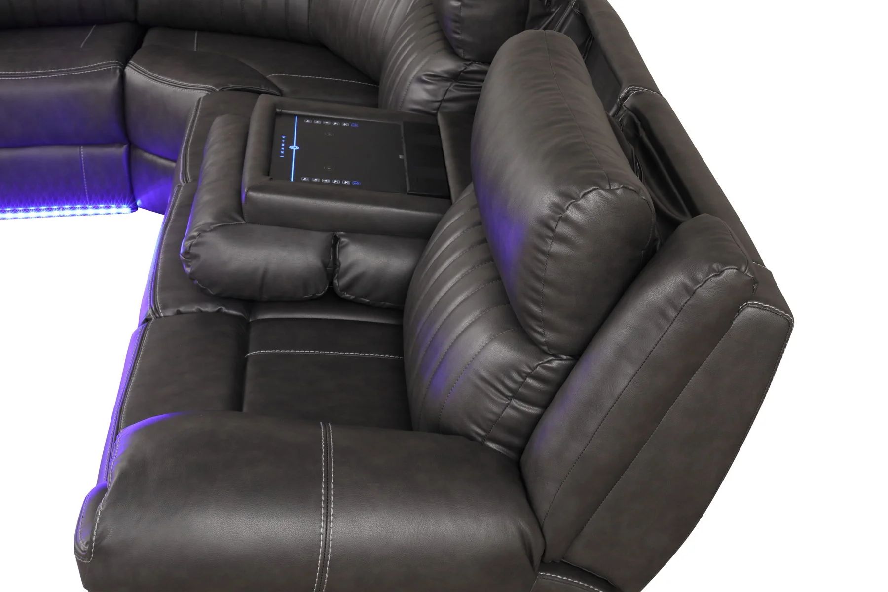 Aviator Recliner Sectional Sofa with Bluetooth Speakers & LED Lights