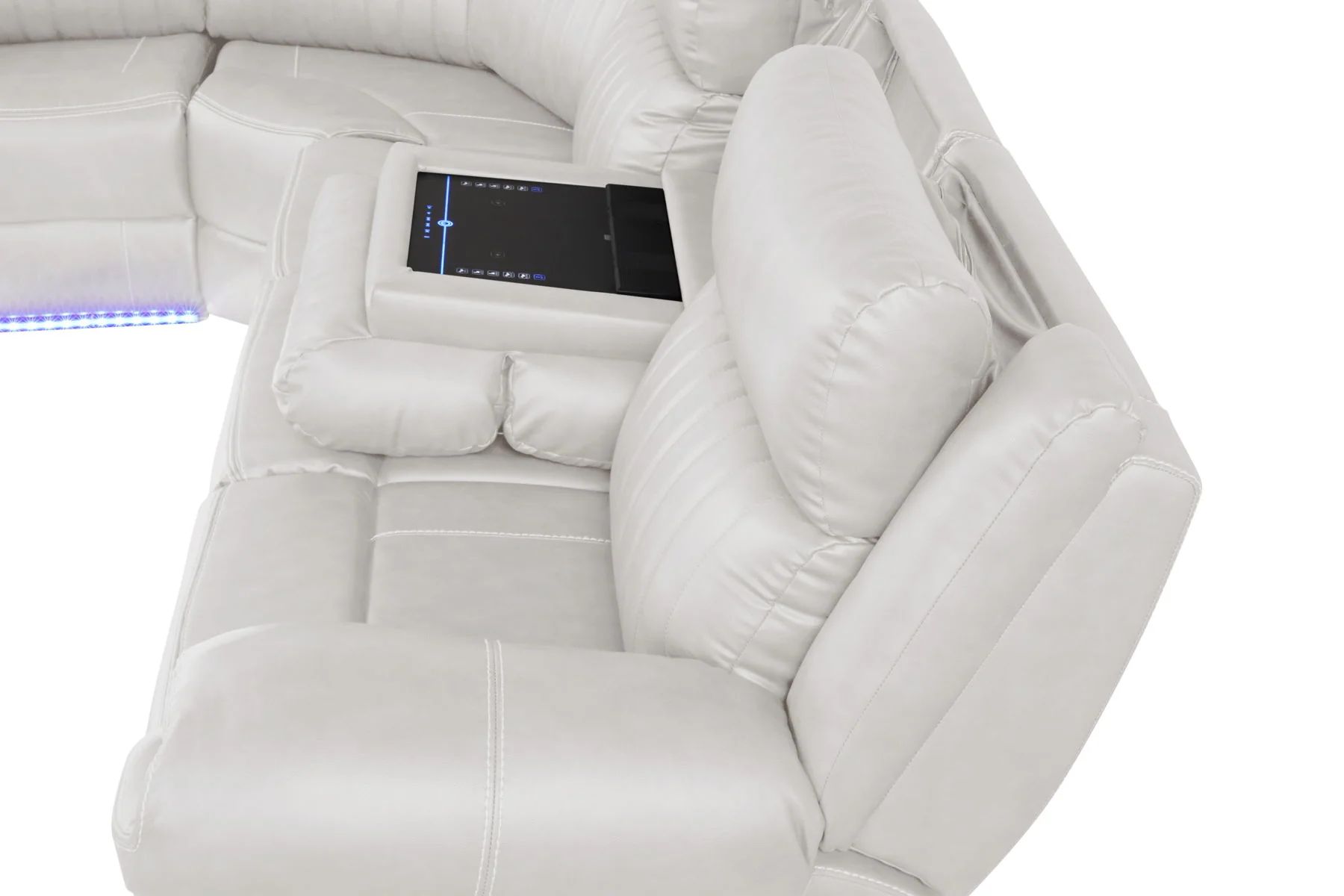 Aviator Recliner Sectional Sofa with Bluetooth Speakers & LED Lights