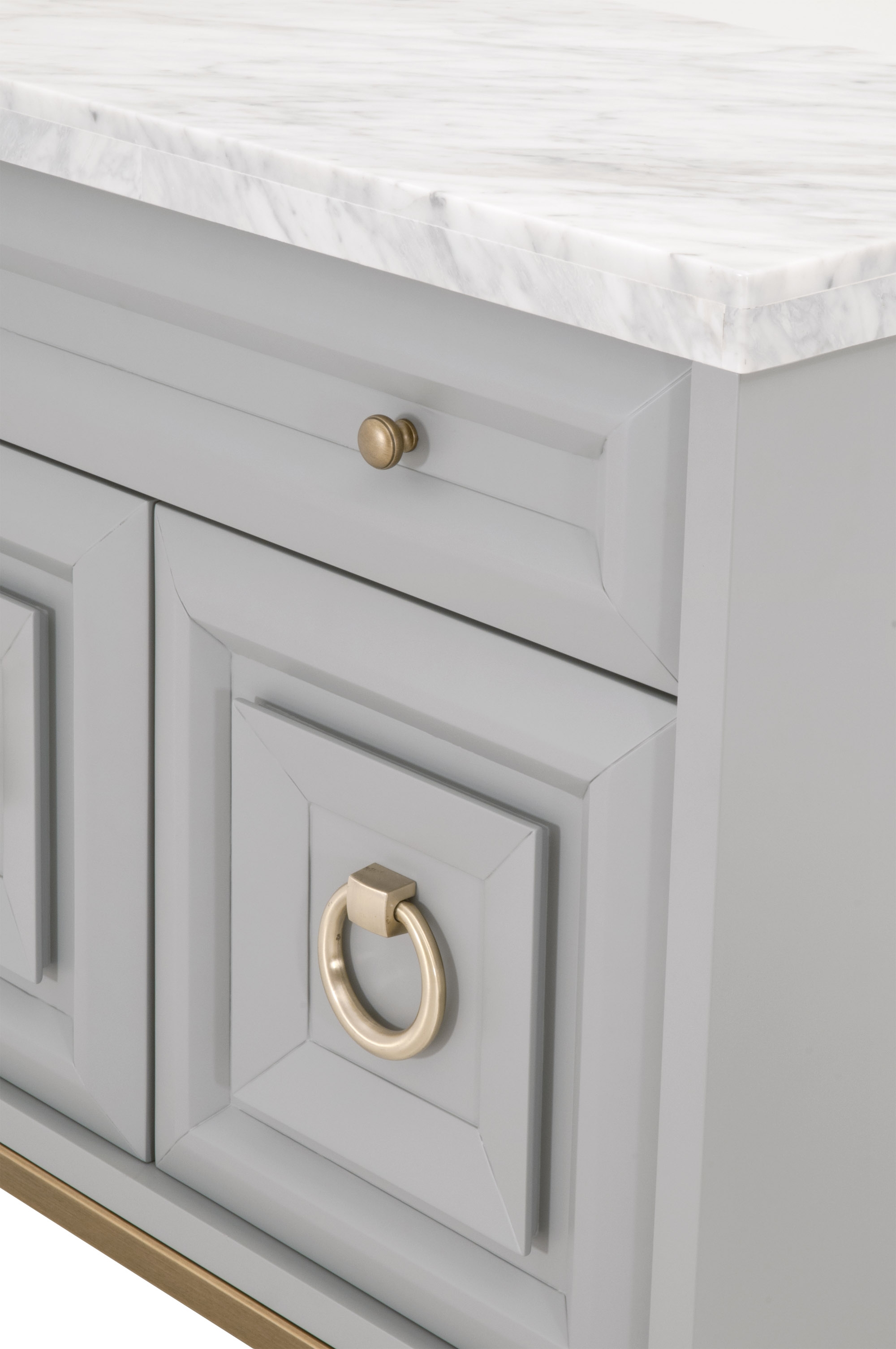 Azure Wood/Marble Media Chest w/2 Doors & Drawer