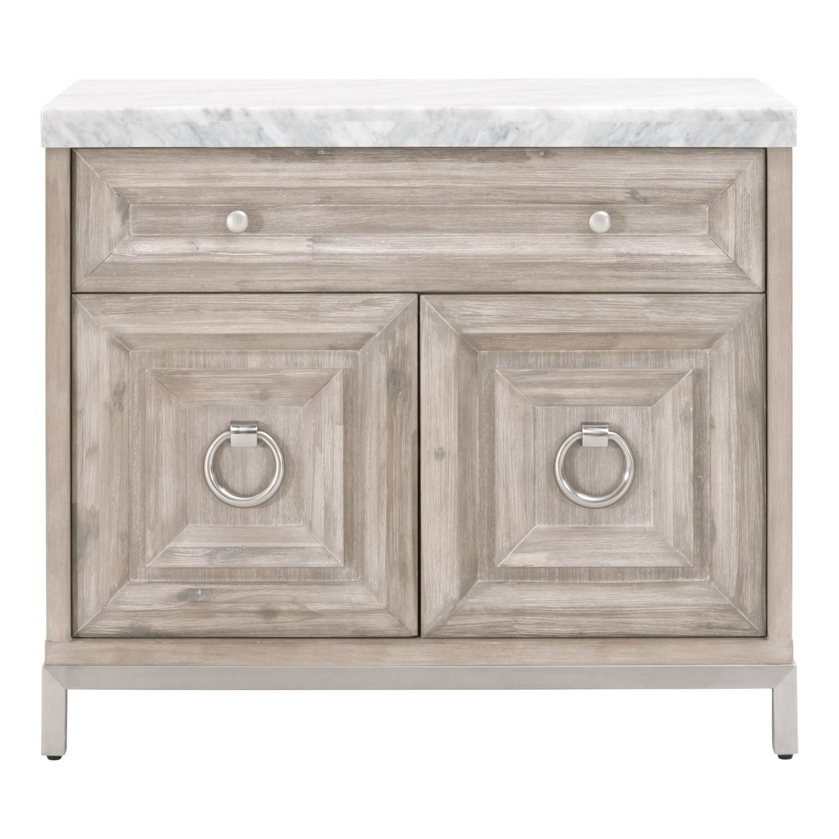 Azure Wood/Marble Media Chest w/2 Doors & Drawer