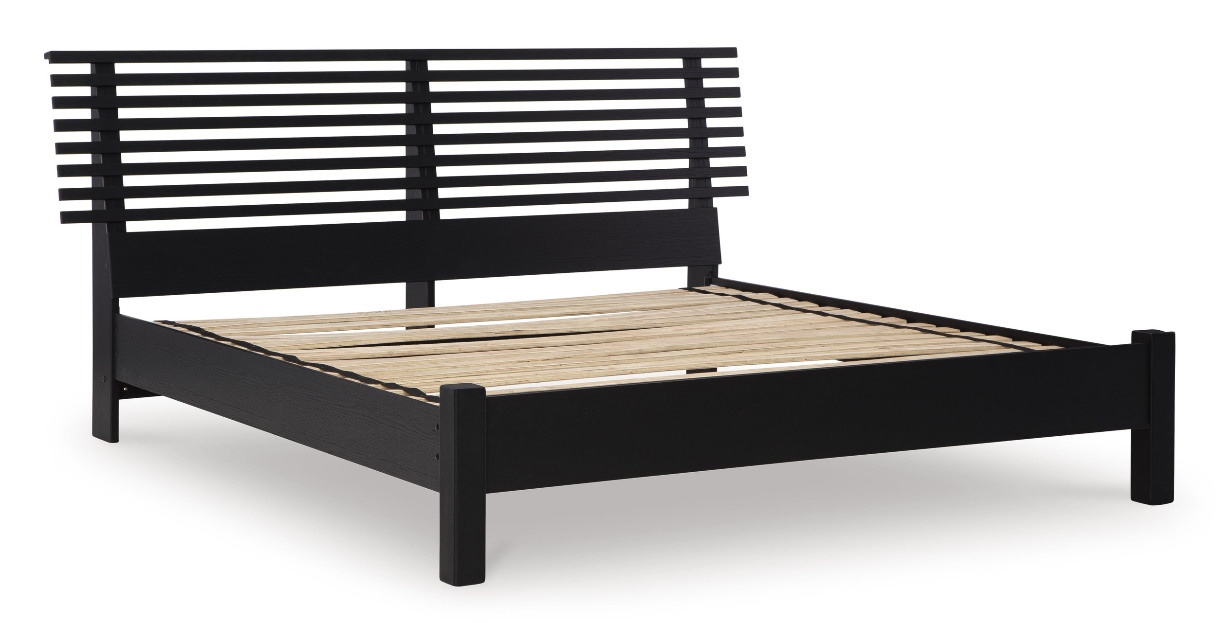 Danziar MDF/Wood Veneer Slat Panel Bed, King Size