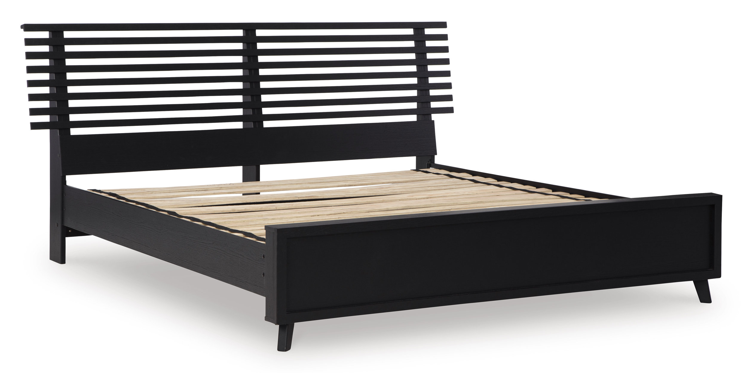 Danziar MDF/Wood Veneer Slat Panel Bed w/Footboard, King Size