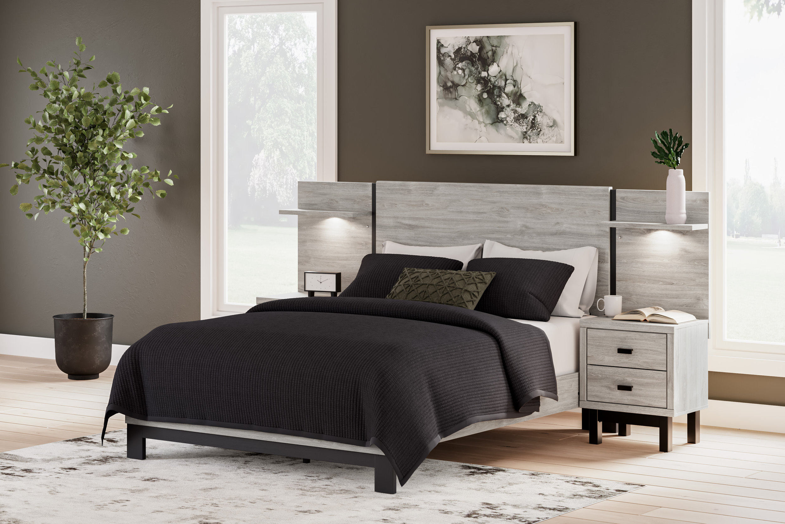 Vessalli MDF Panel Bedroom Set w/Extensions