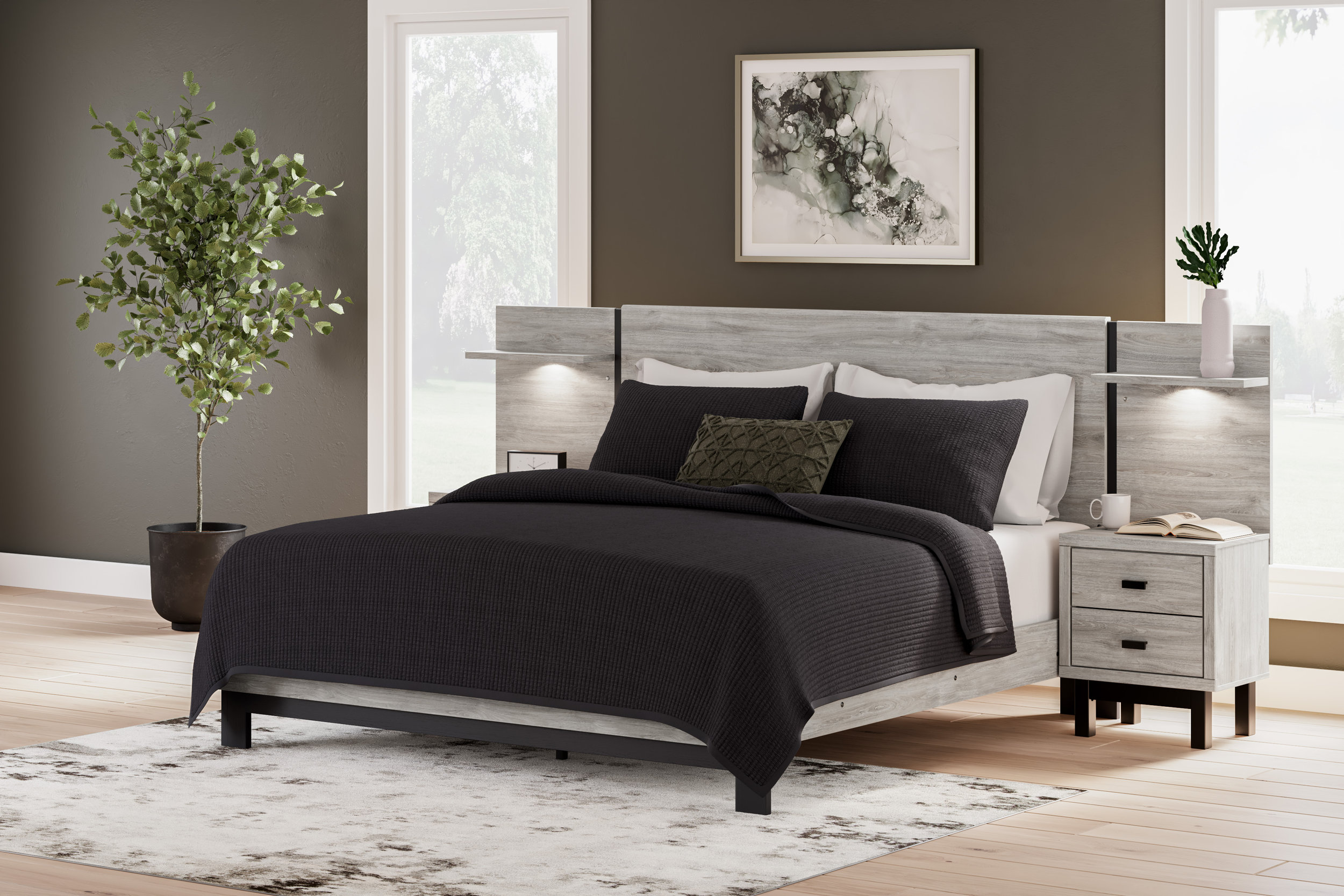 Vessalli MDF Panel Bedroom Set w/Extensions