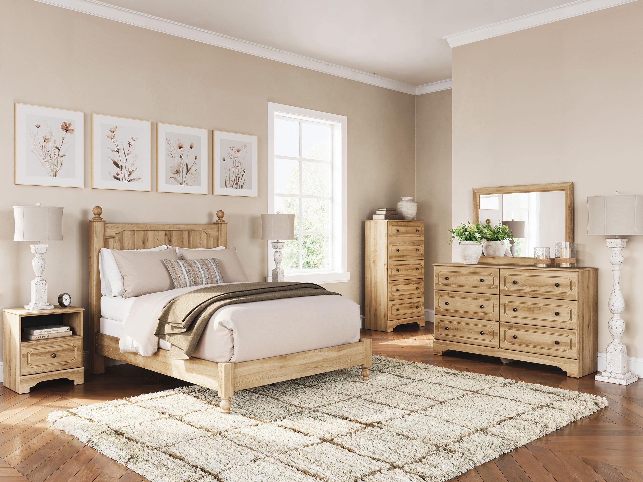 Aleaport MDF/Plywood Panel Bedroom Set