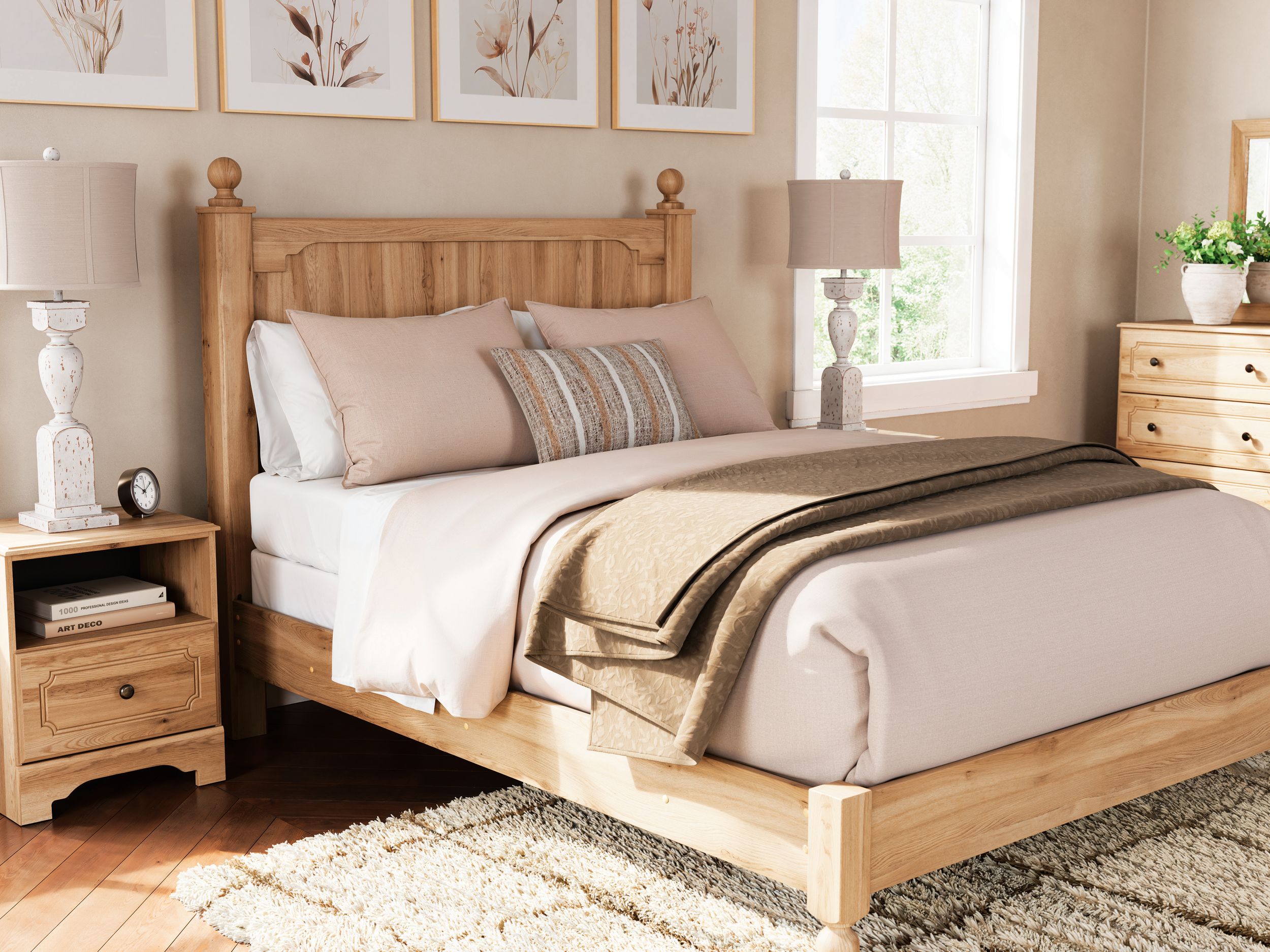 Aleaport MDF/Plywood Panel Bedroom Set