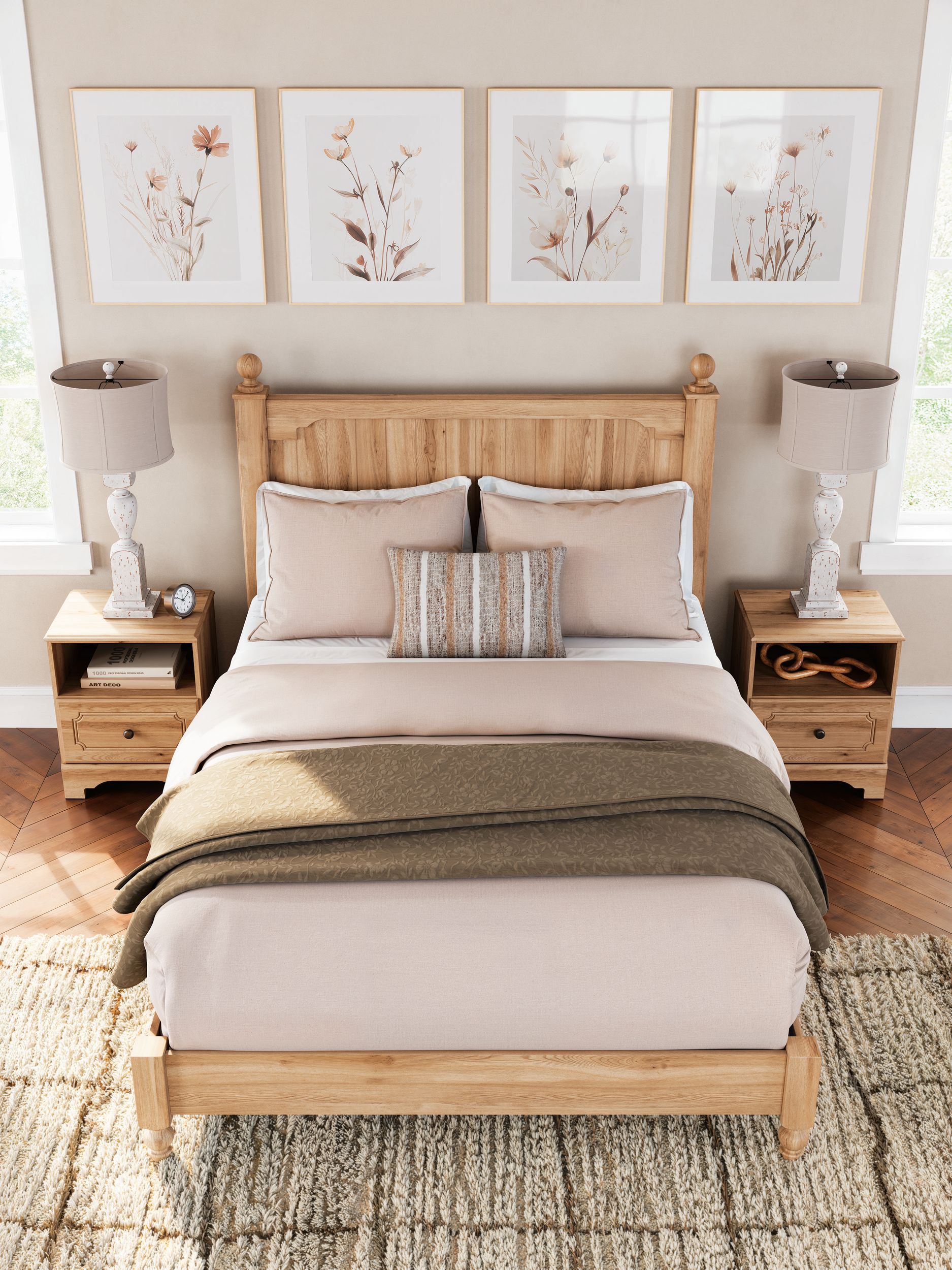 Aleaport MDF/Plywood Panel Bedroom Set