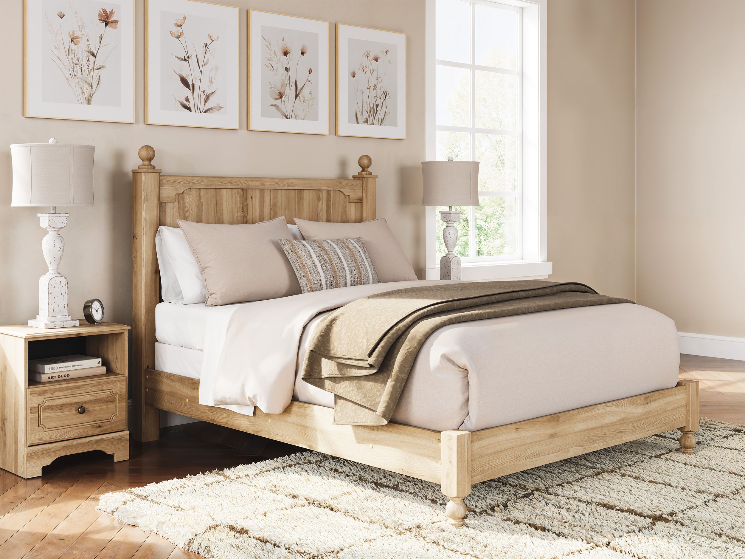 Aleaport MDF/Plywood Panel Bedroom Set