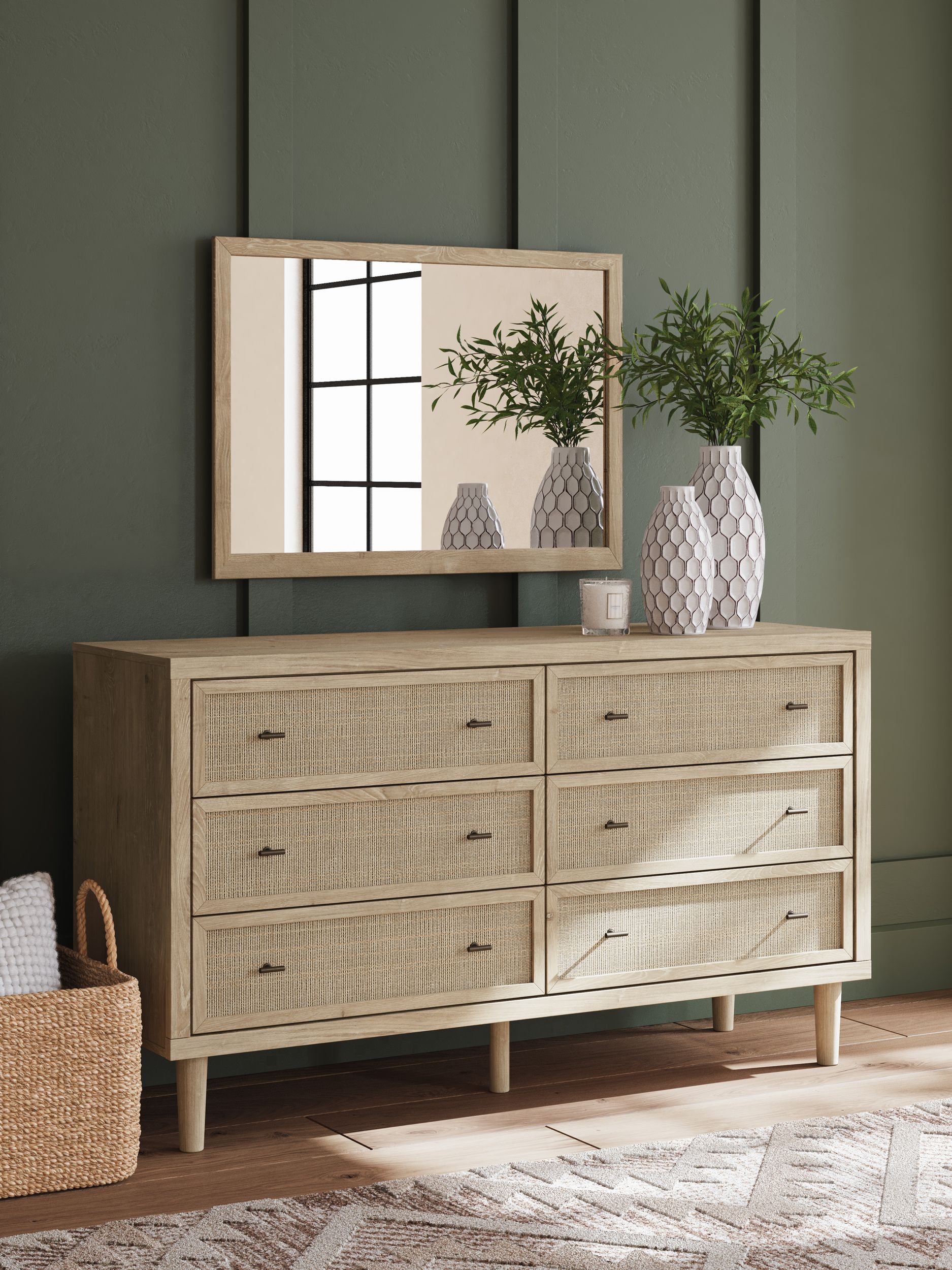 Cielden Fabric Low Profile Bedroom Set