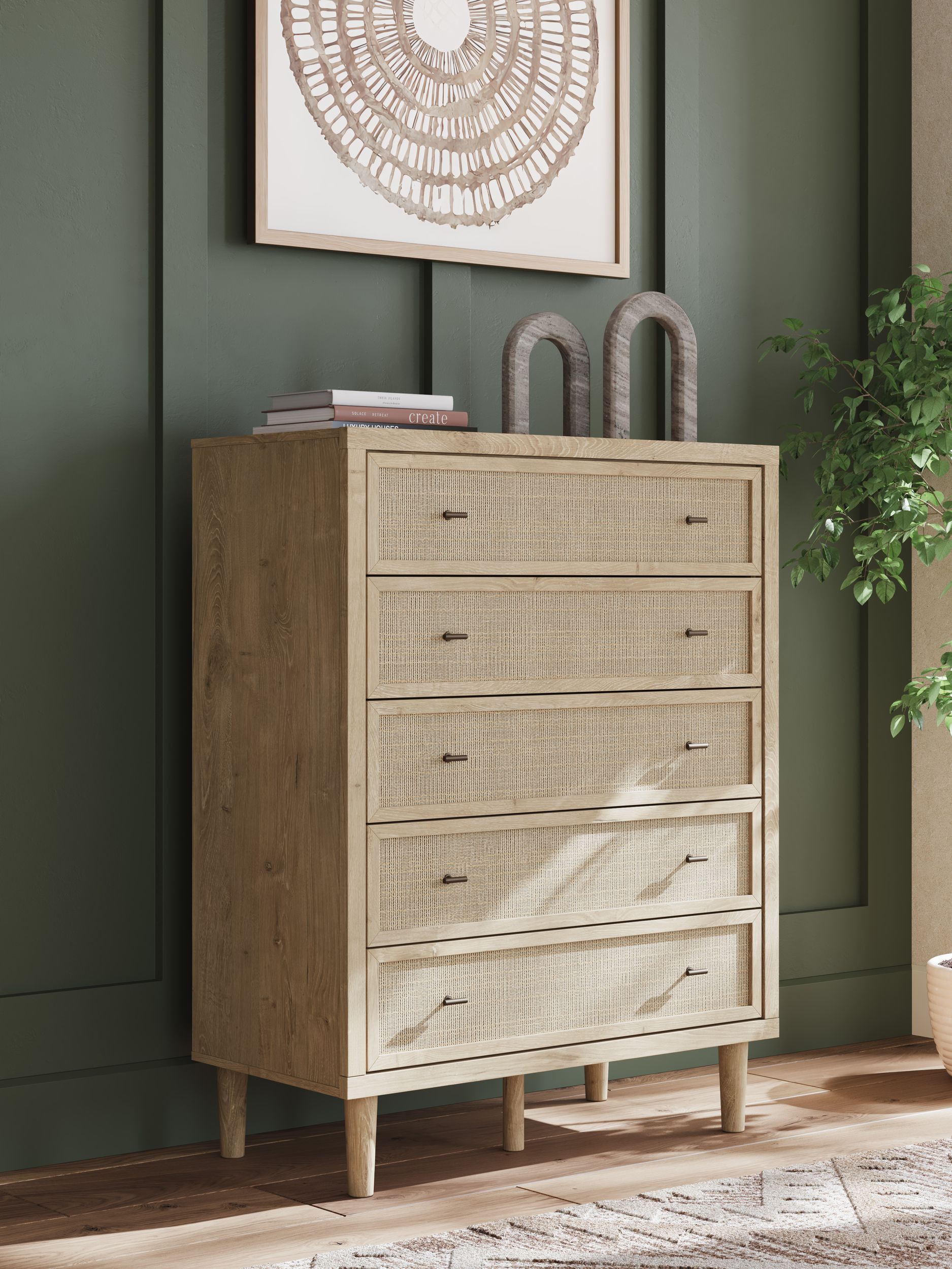 Cielden Fabric Low Profile Bedroom Set