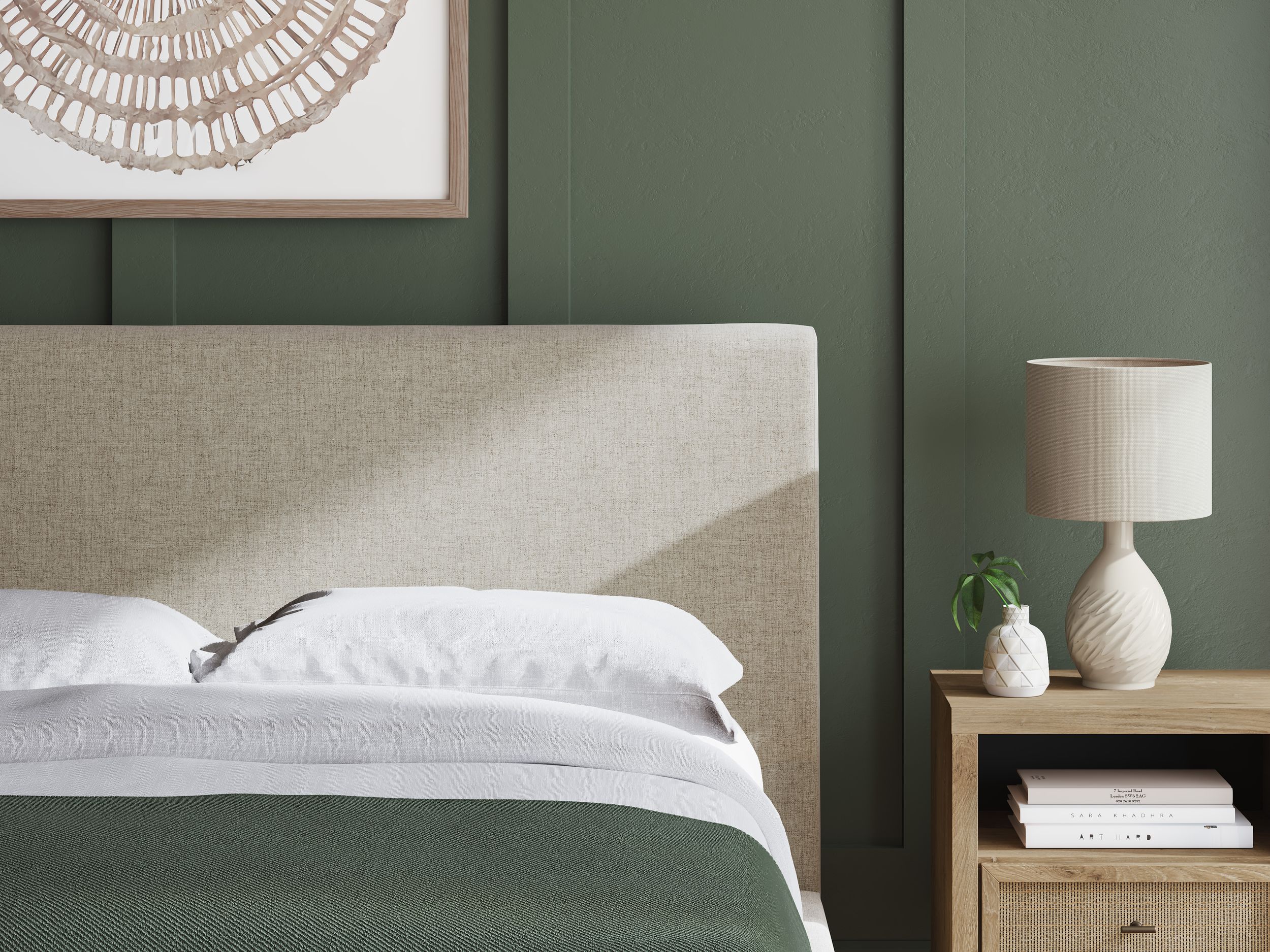 Cielden Fabric Low Profile Bedroom Set
