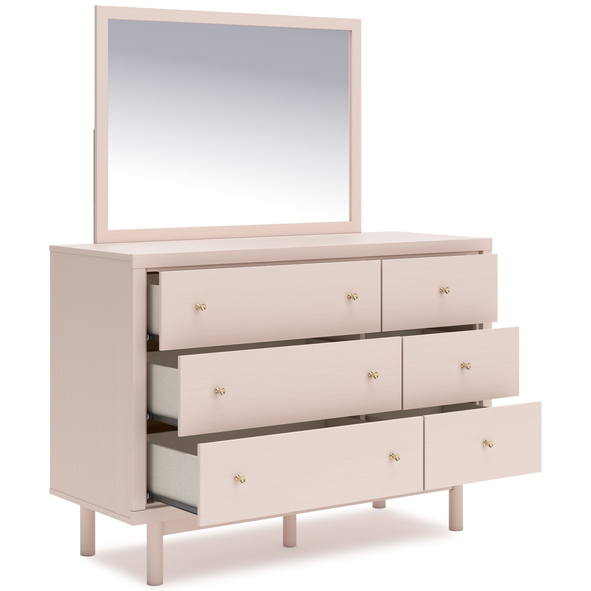 Wistenpine Fabric/MDF Upholstered Panel Storage Kid's Bedroom Set w/4 Drawers