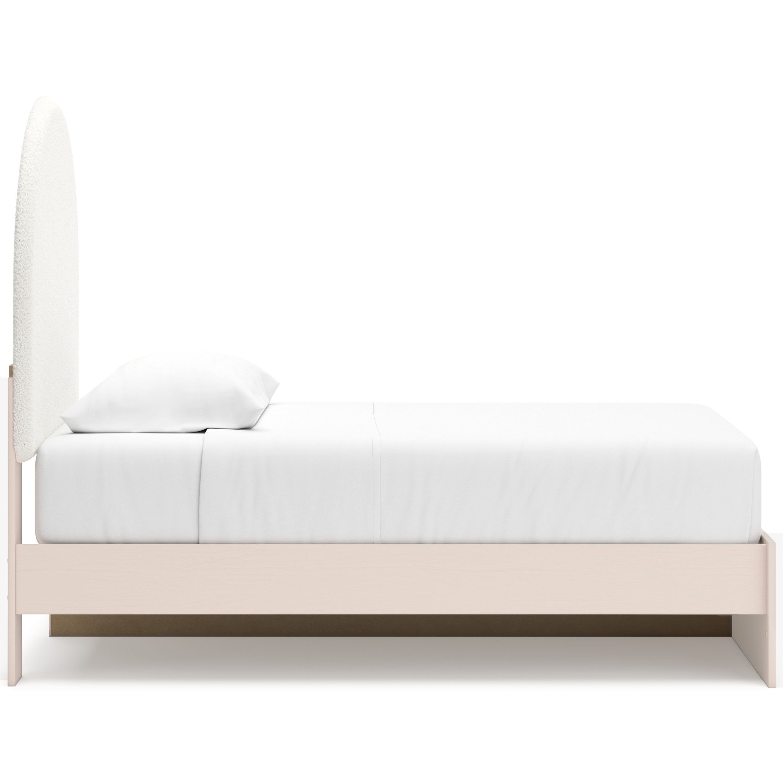 Wistenpine Fabric/MDF Upholstered Panel Storage Kid's Bed w/2 Drawers