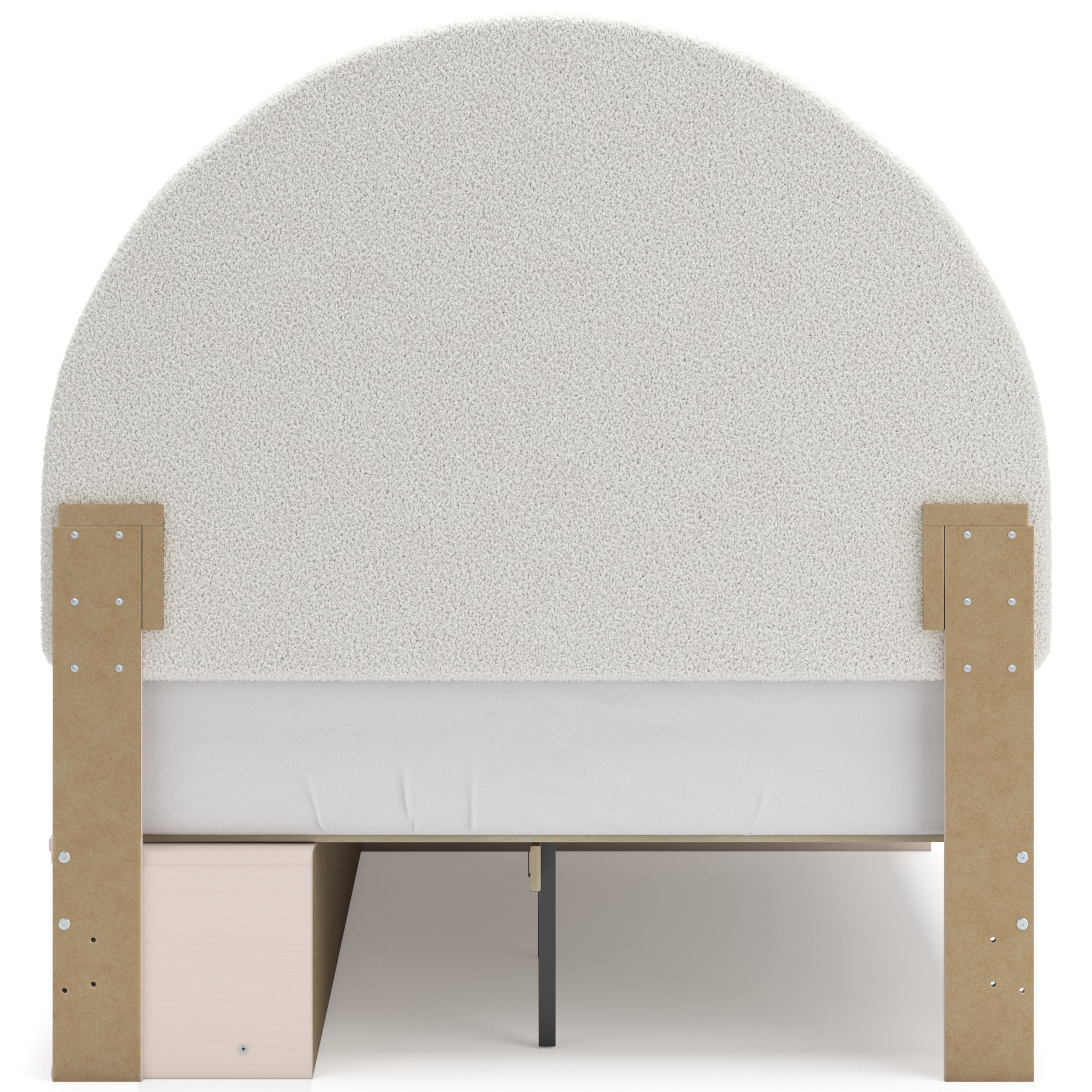 Wistenpine Fabric/MDF Upholstered Panel Storage Kid's Bedroom Set w/2 Drawers