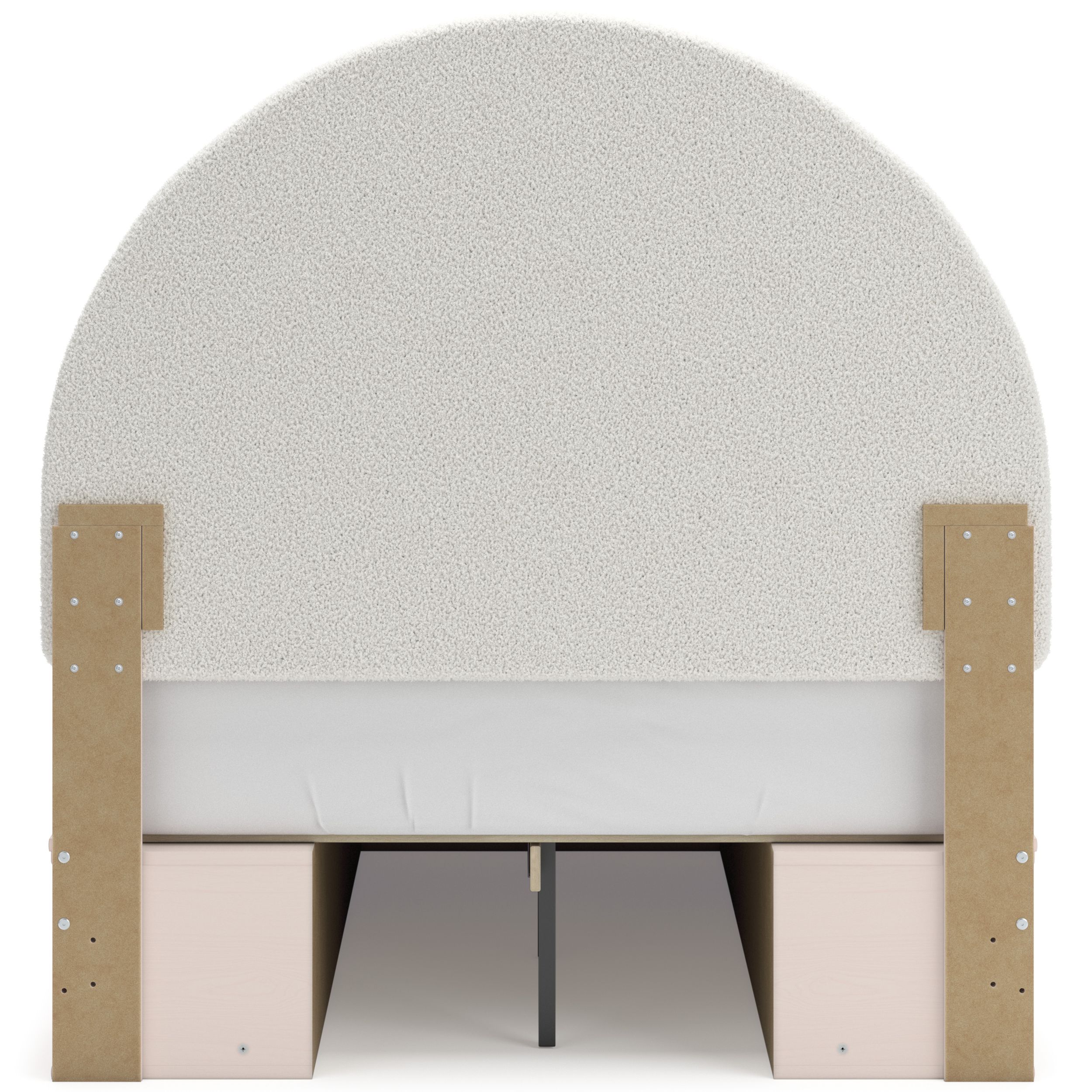 Wistenpine Fabric/MDF Upholstered Panel Storage Kid's Bed w/4 Drawers, Full Size