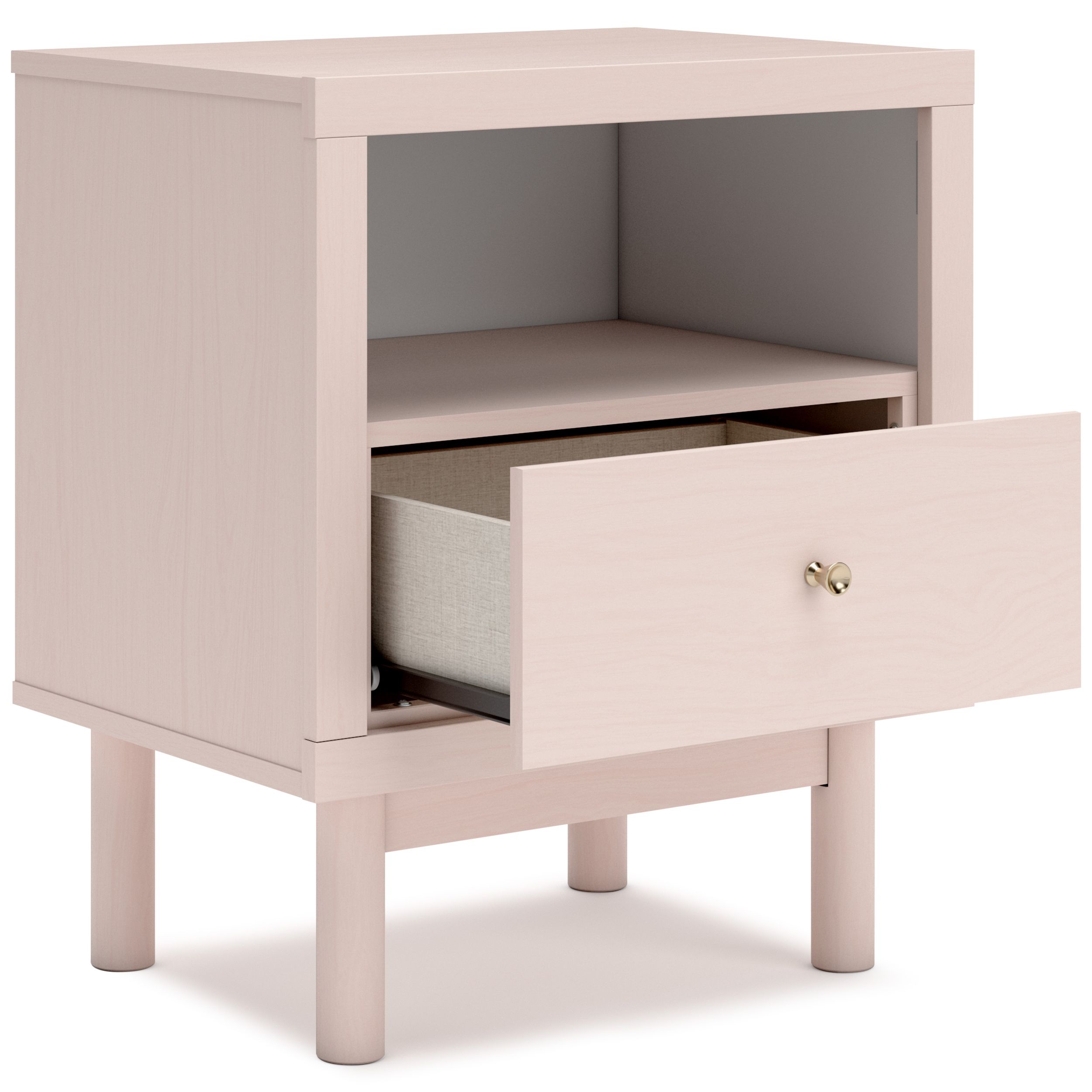 Wistenpine Fabric/MDF Upholstered Panel Storage Kid's Bedroom Set w/4 Drawers