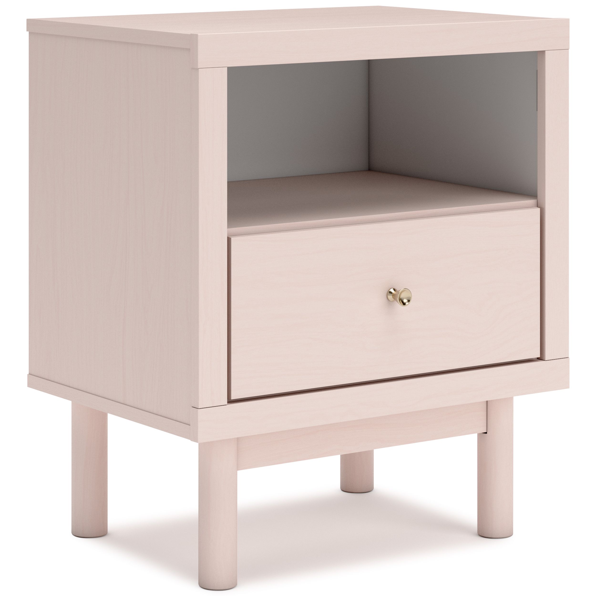 Wistenpine Fabric/MDF Upholstered Panel Storage Kid's Bedroom Set w/2 Drawers