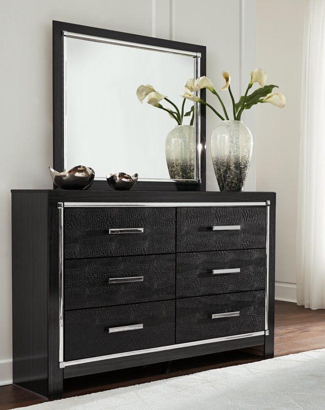 Ashley SM Kaydell PU/Wood Panel Bedroom Set w/LED Lighting, Queen Size