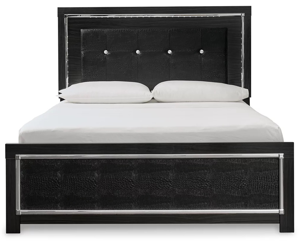 Ashley SM Kaydell PU/Wood Panel Bed w/LED Lighting, Queen Size