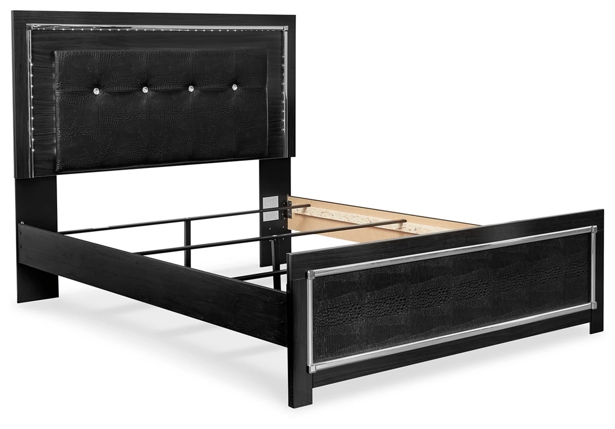 Ashley SM Kaydell PU/Wood Panel Bed w/LED Lighting, Queen Size