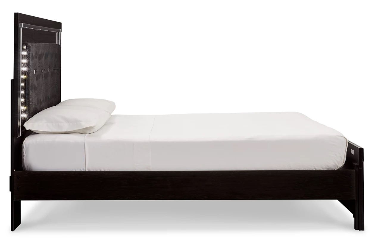 Ashley SM Kaydell PU/Wood Panel Bed w/LED Lighting, Queen Size