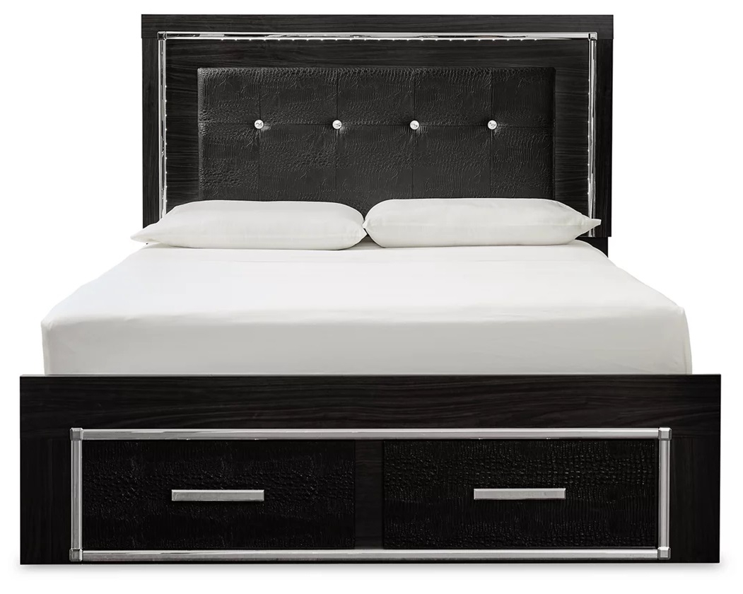 Ashley SM Kaydell PU/Wood Panel Storage Bed w/LED Lighting, Queen Size
