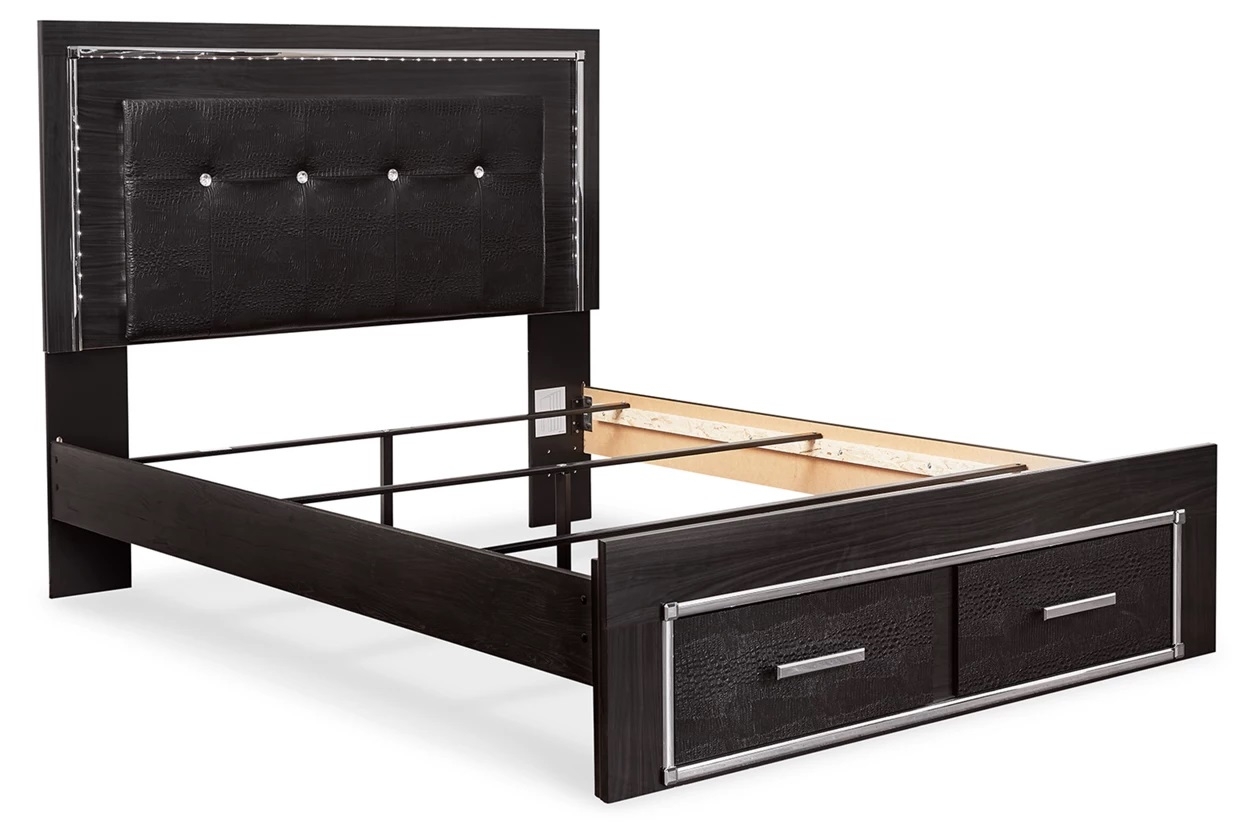Ashley SM Kaydell PU/Wood Panel Storage Bed w/LED Lighting, Queen Size