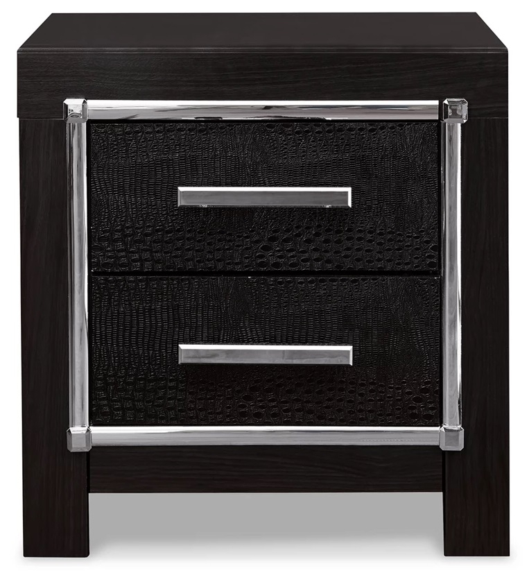 Ashley SM Kaydell PU/Wood Panel Bedroom Set w/LED Lighting, Queen Size