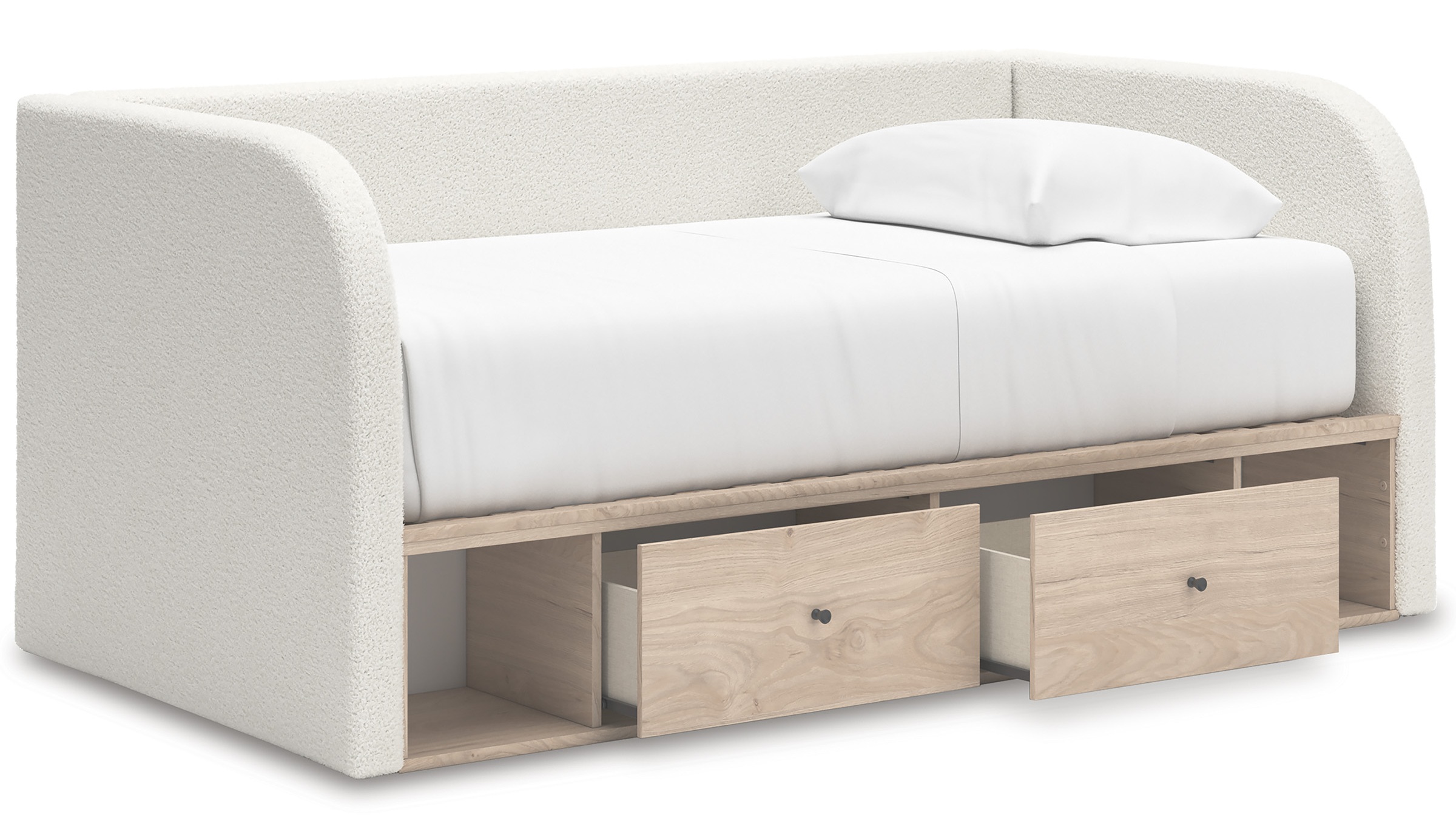 Arloster Fabric/MDF Upholstered Kid's Daybed w/2 Drawers, Twin Size