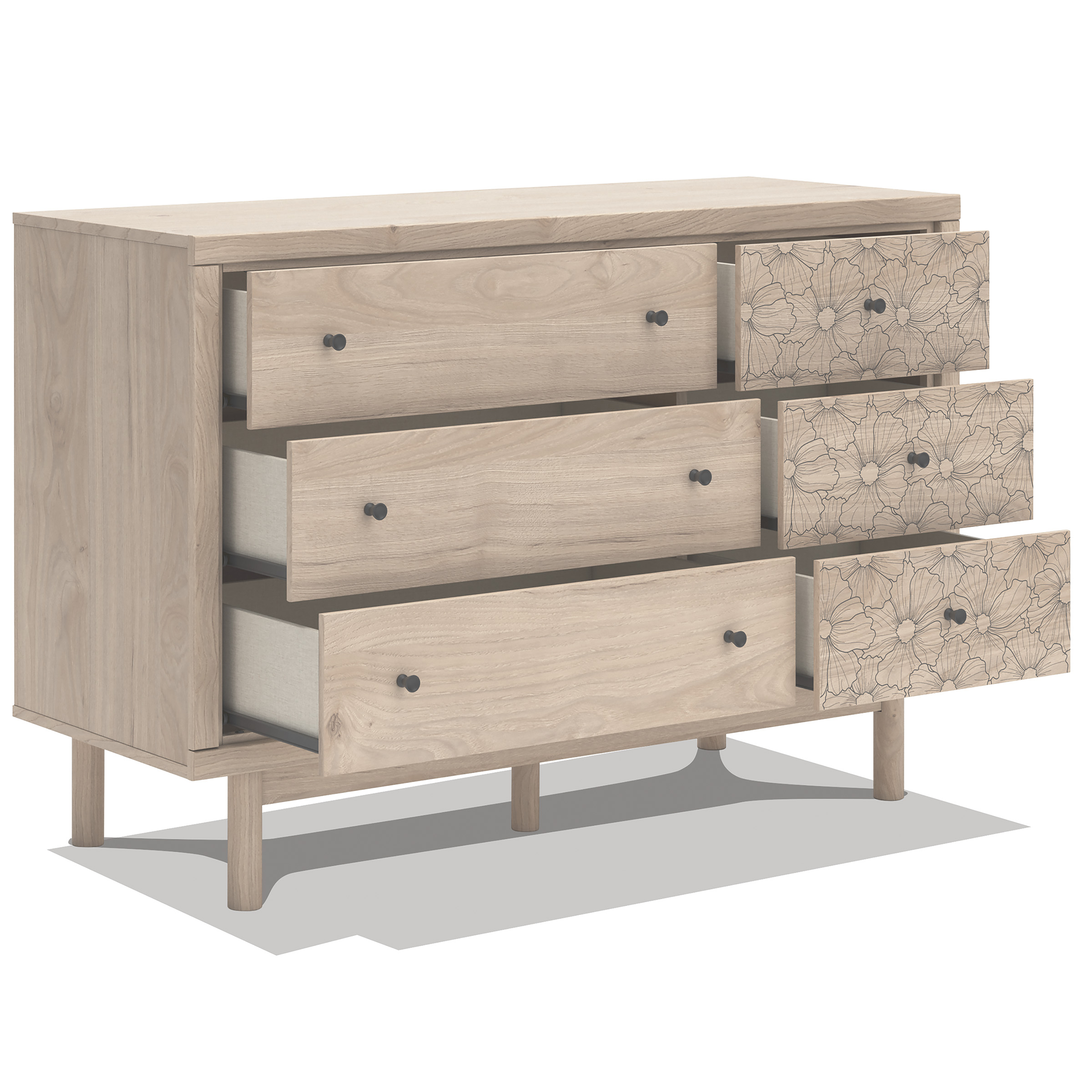 Arloster Fabric/MDF Upholstered Panel Storage Kid's Bedroom Set w/2 Drawers