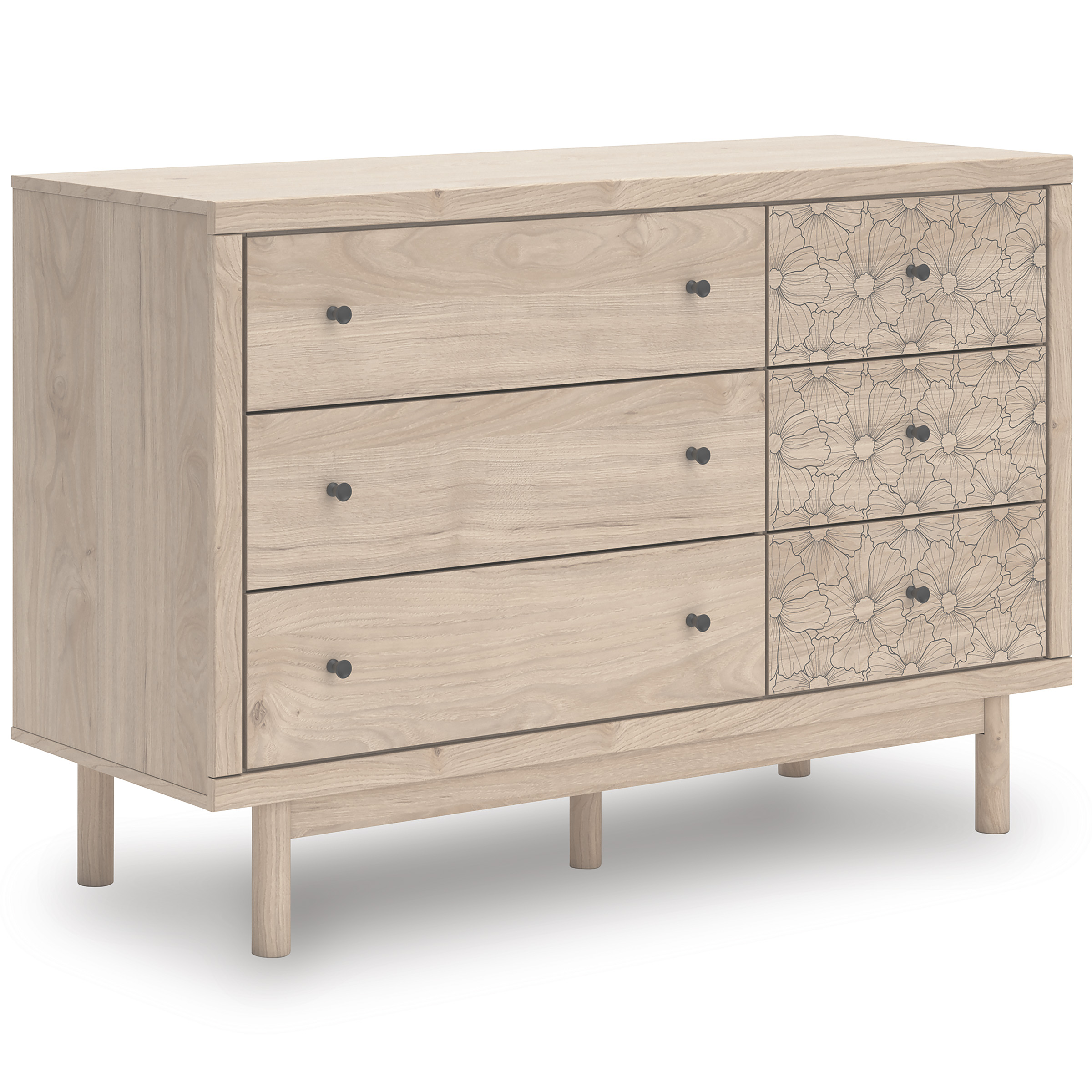 Arloster Fabric/MDF Upholstered Panel Storage Kid's Bedroom Set w/4 Drawers
