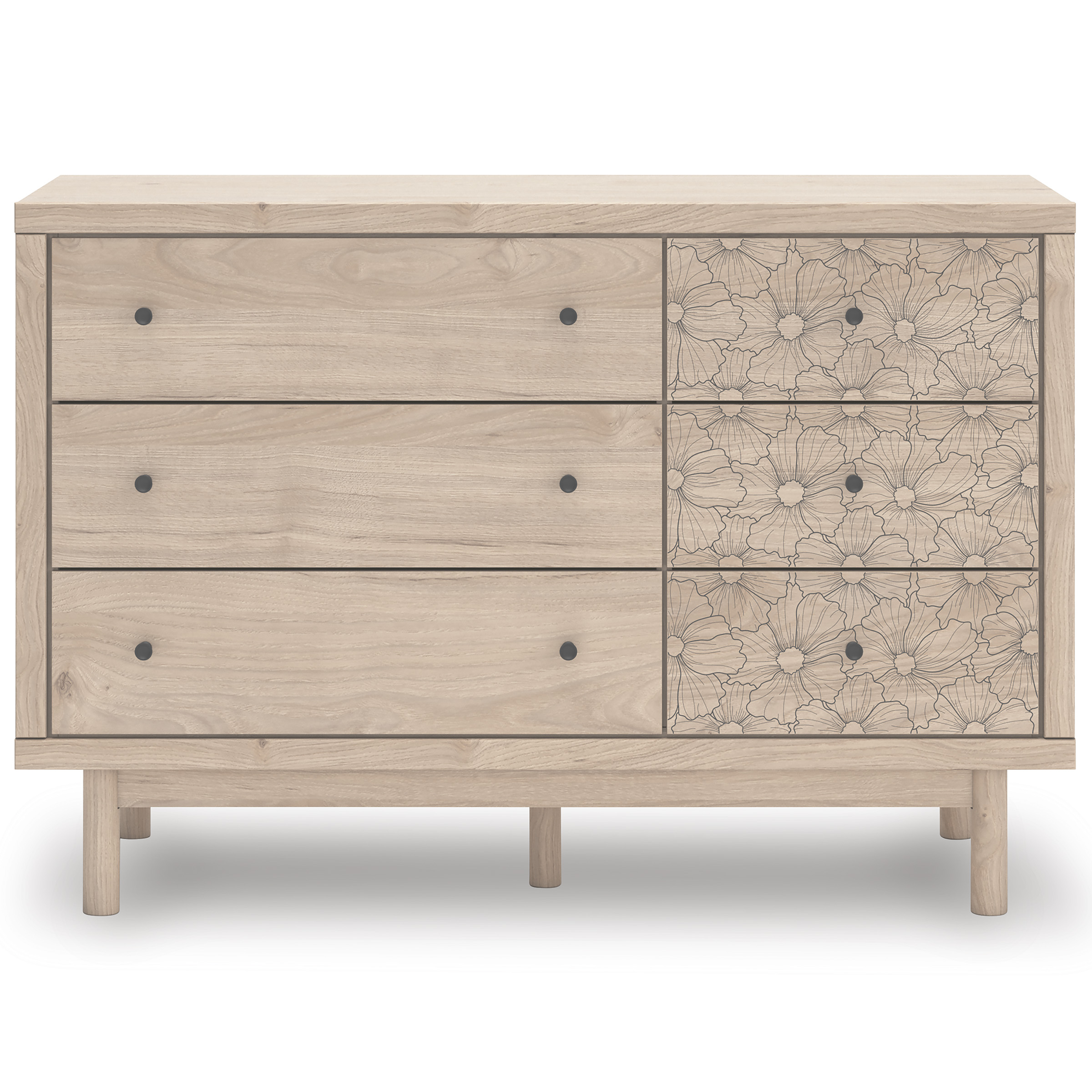 Arloster Fabric/MDF Upholstered Panel Storage Kid's Bedroom Set w/2 Drawers