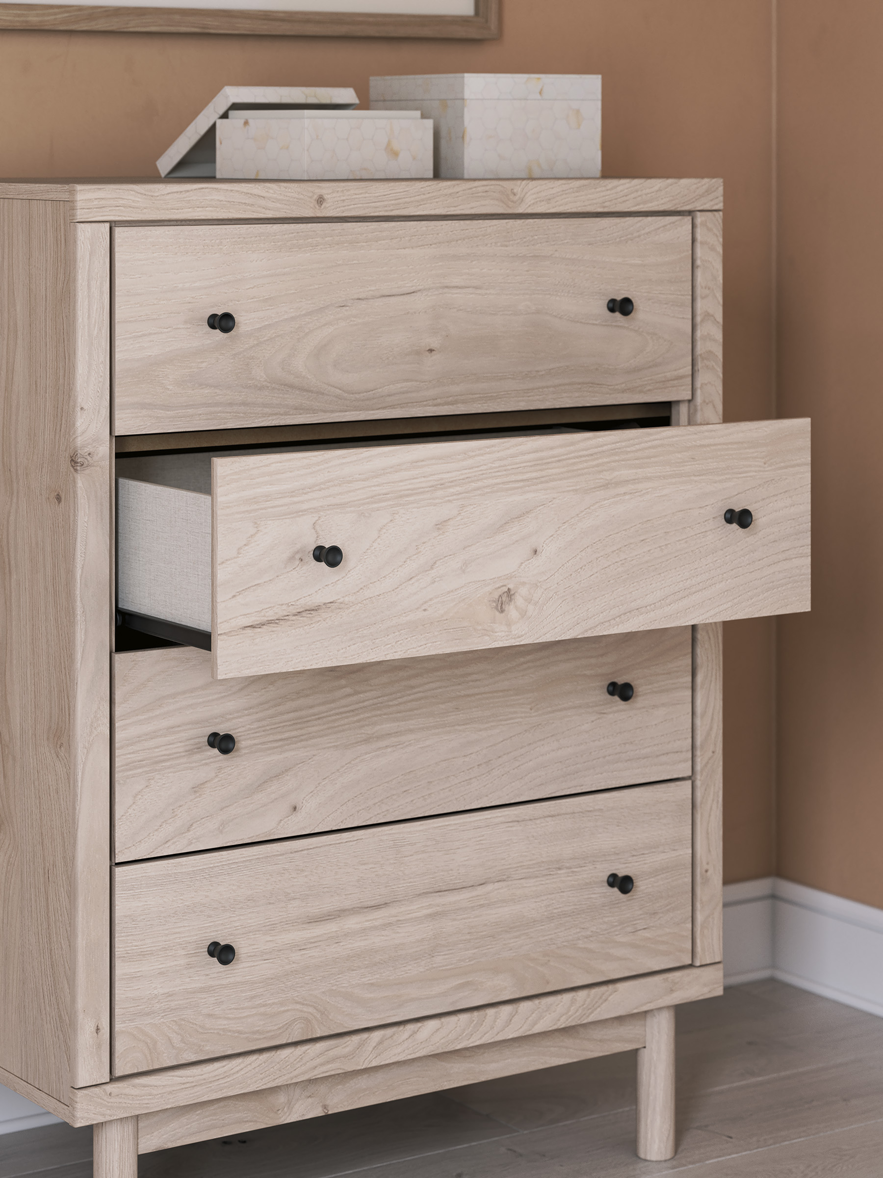 Arloster Fabric/MDF Upholstered Panel Storage Kid's Bedroom Set w/2 Drawers