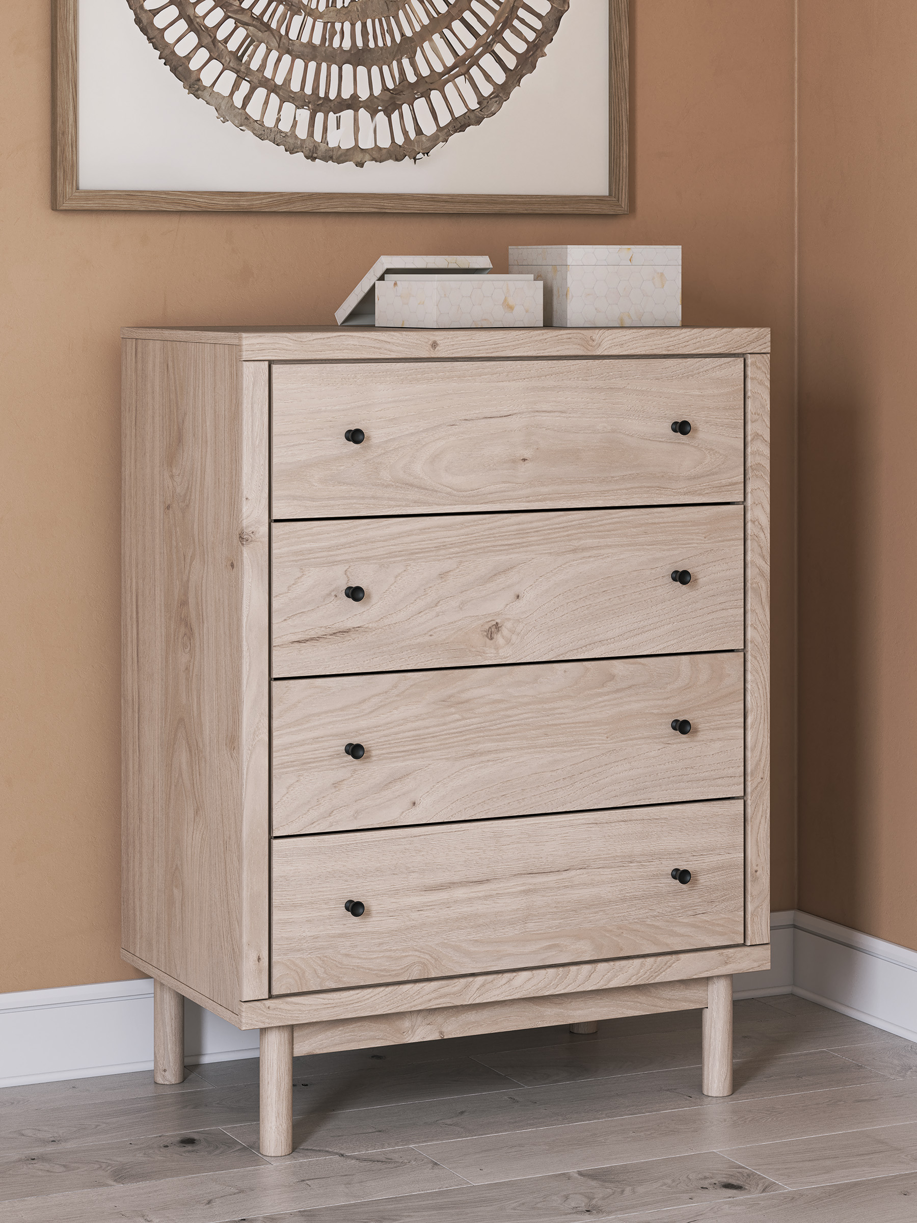 Arloster Fabric/MDF Upholstered Panel Storage Kid's Bedroom Set w/4 Drawers
