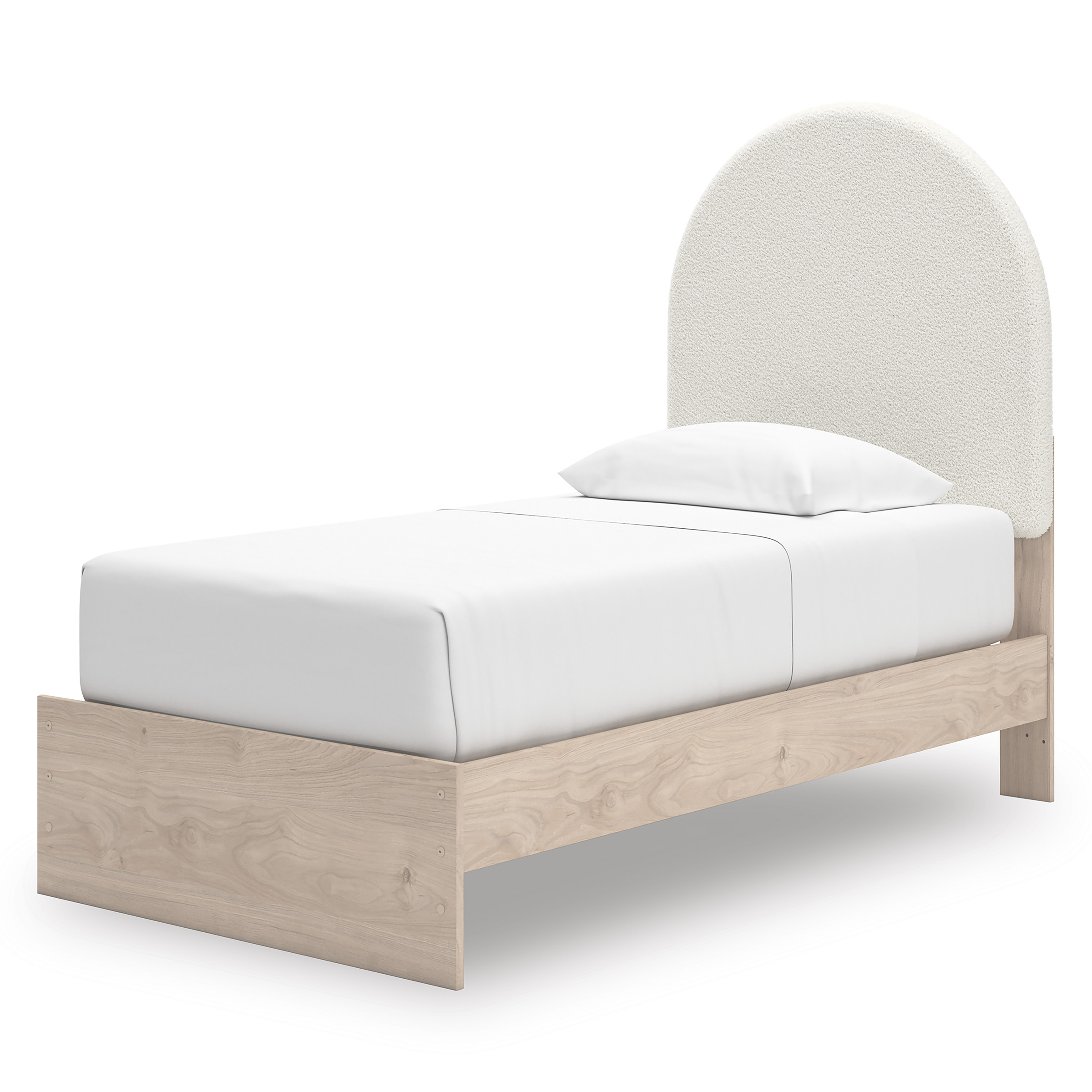 Arloster Fabric/MDF Upholstered Panel Storage Kid's Bed w/2 Drawers