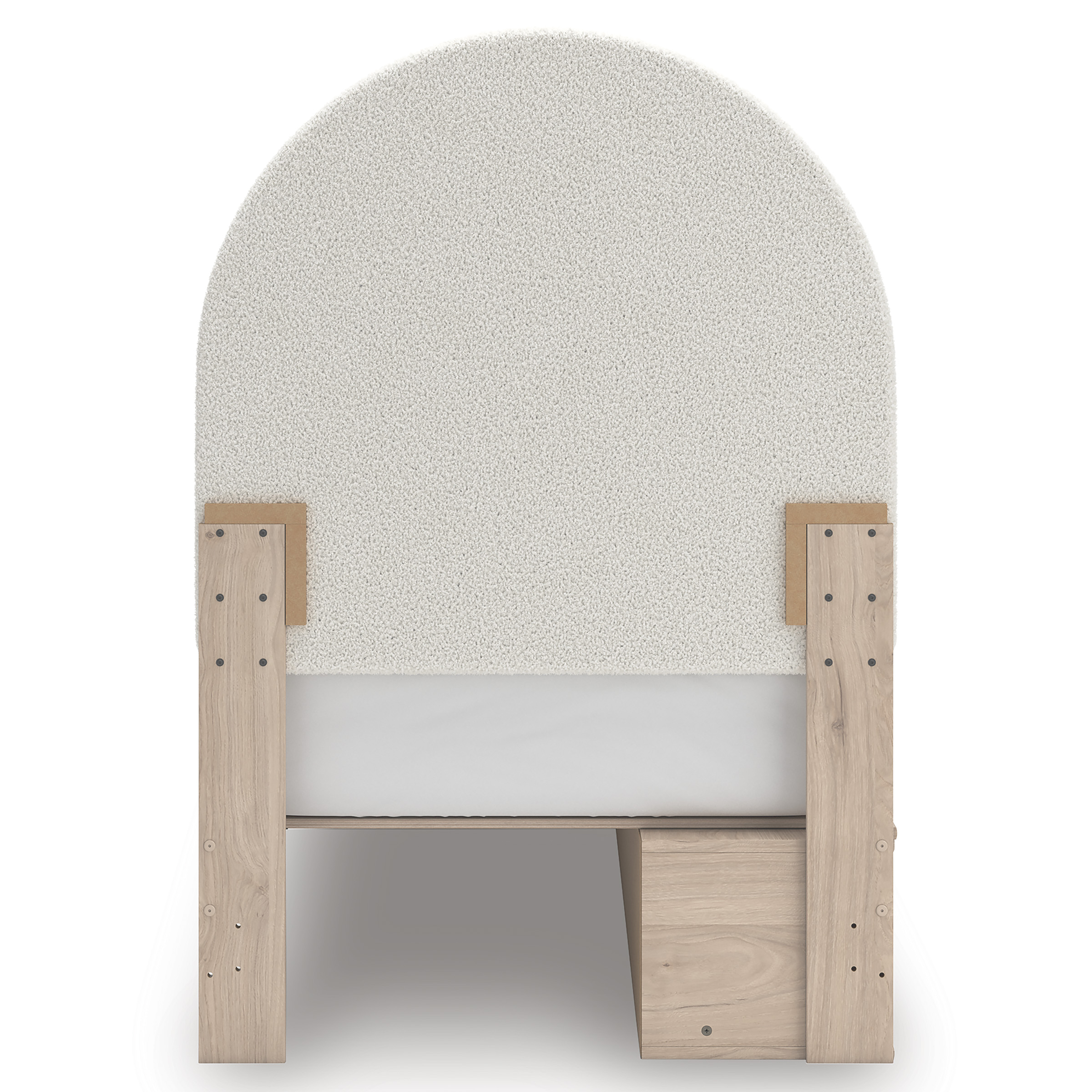 Arloster Fabric/MDF Upholstered Panel Storage Kid's Bed w/2 Drawers