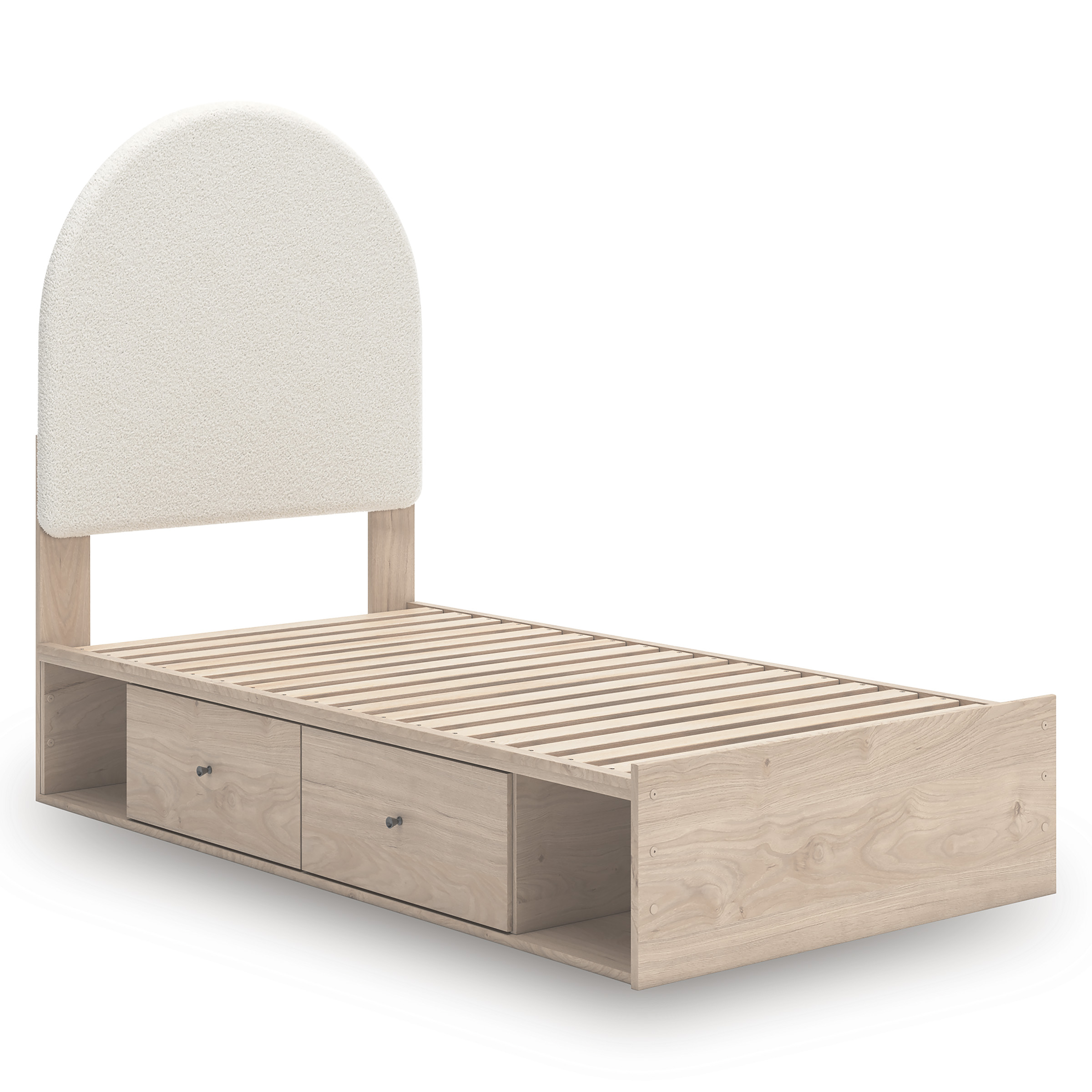 Arloster Fabric/MDF Upholstered Panel Storage Kid's Bedroom Set w/4 Drawers