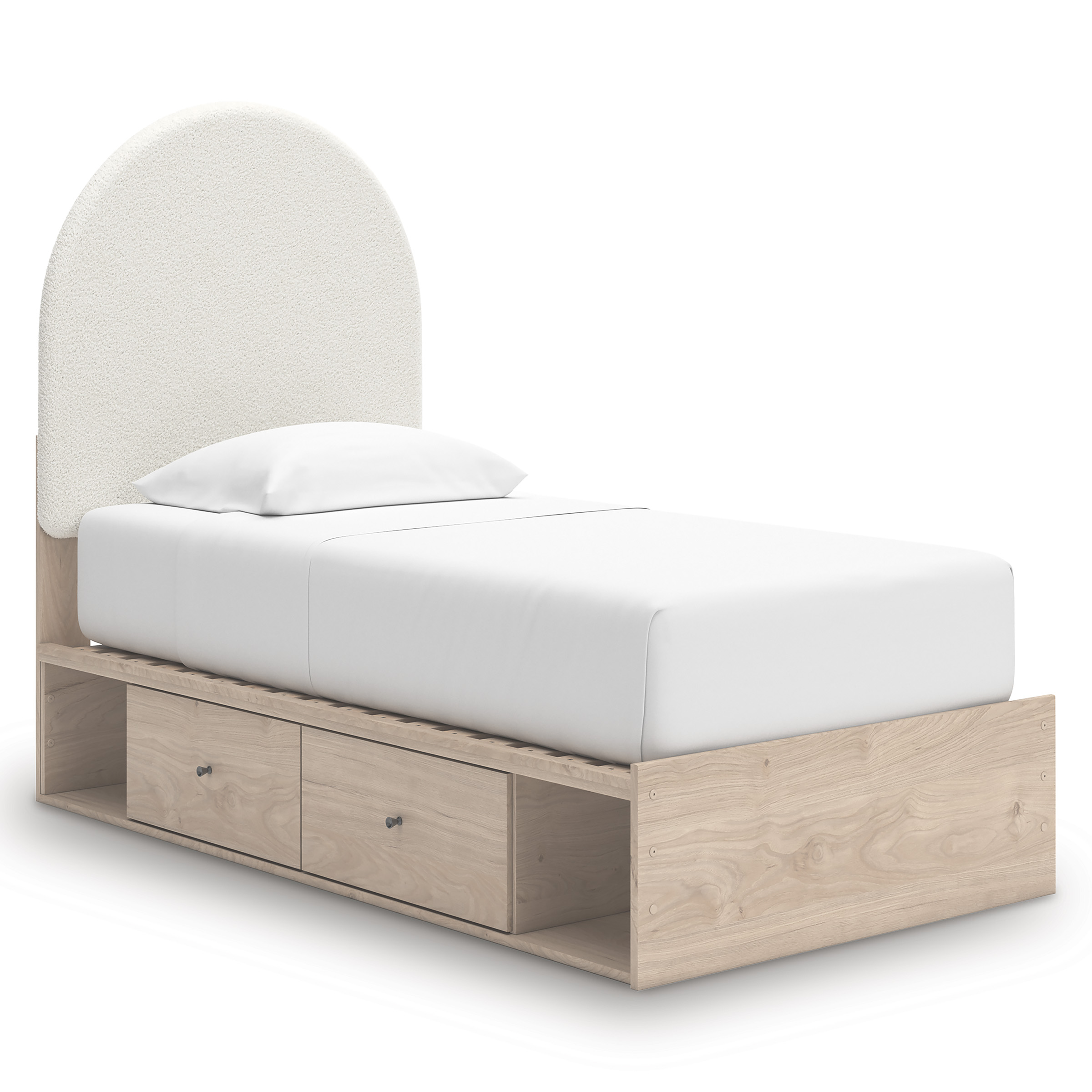 Arloster Fabric/MDF Upholstered Panel Storage Kid's Bedroom Set w/4 Drawers