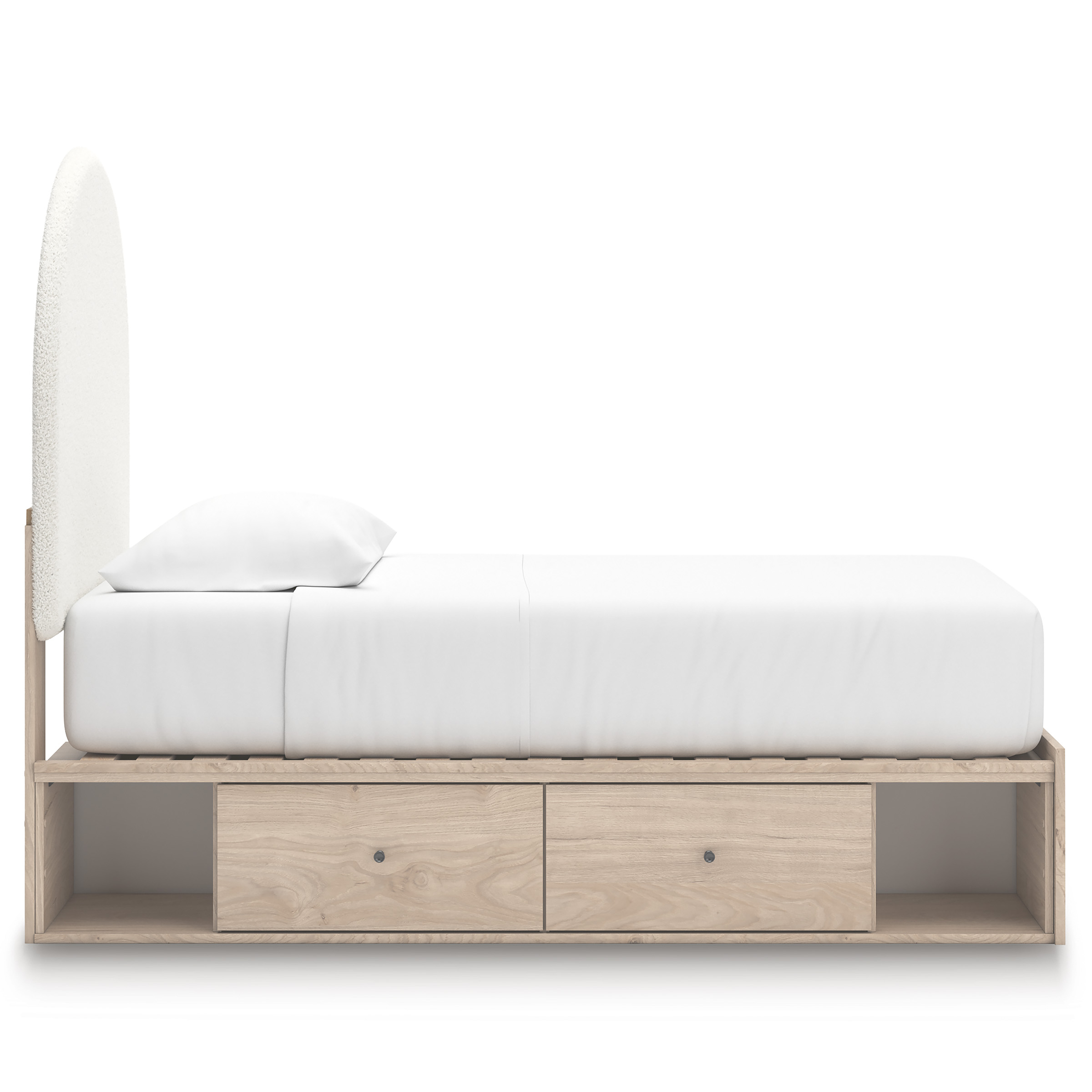 Arloster Fabric/MDF Upholstered Panel Storage Kid's Bedroom Set w/4 Drawers