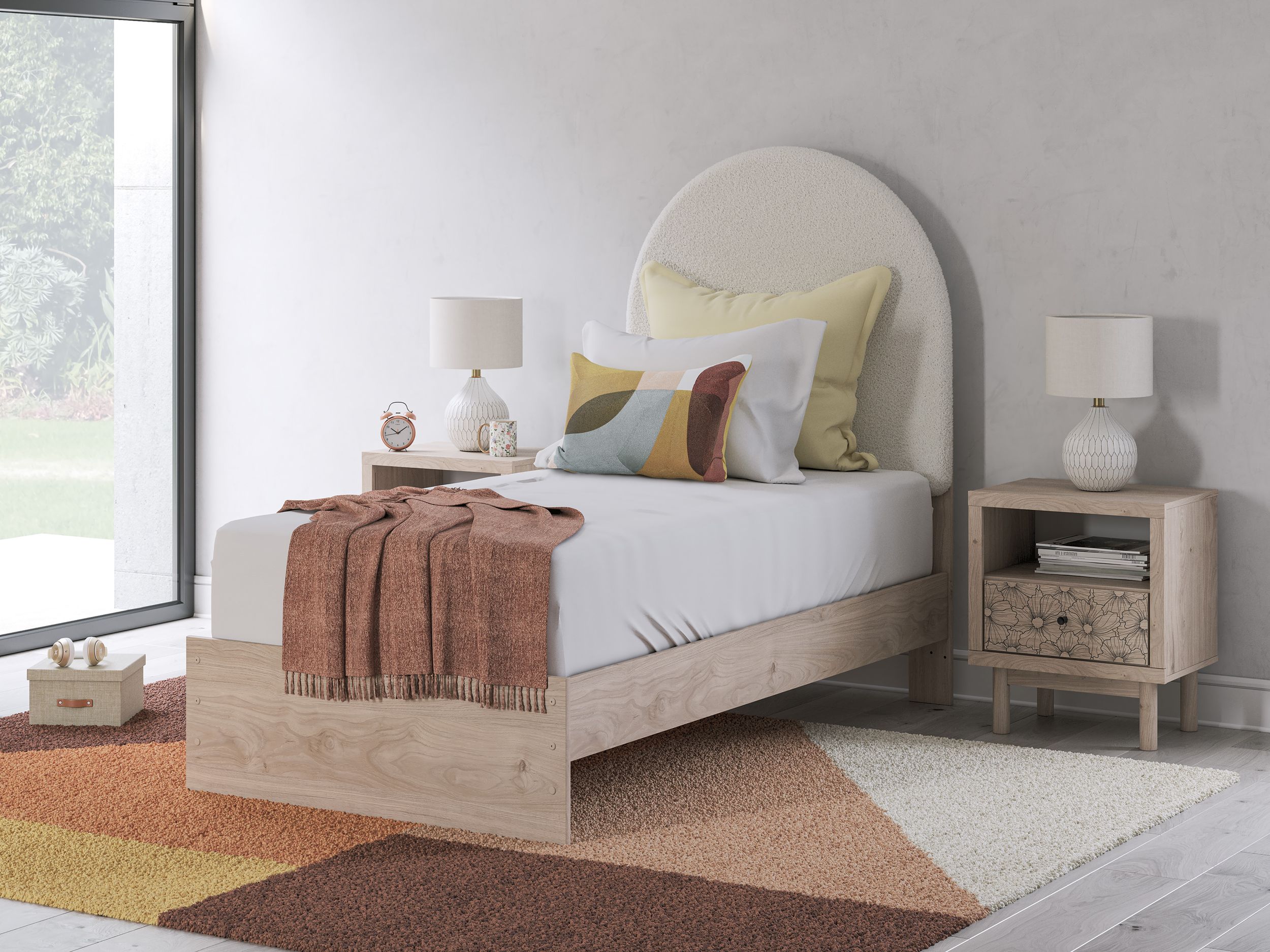 Arloster Fabric/MDF Upholstered Panel Kid's Bedroom Set