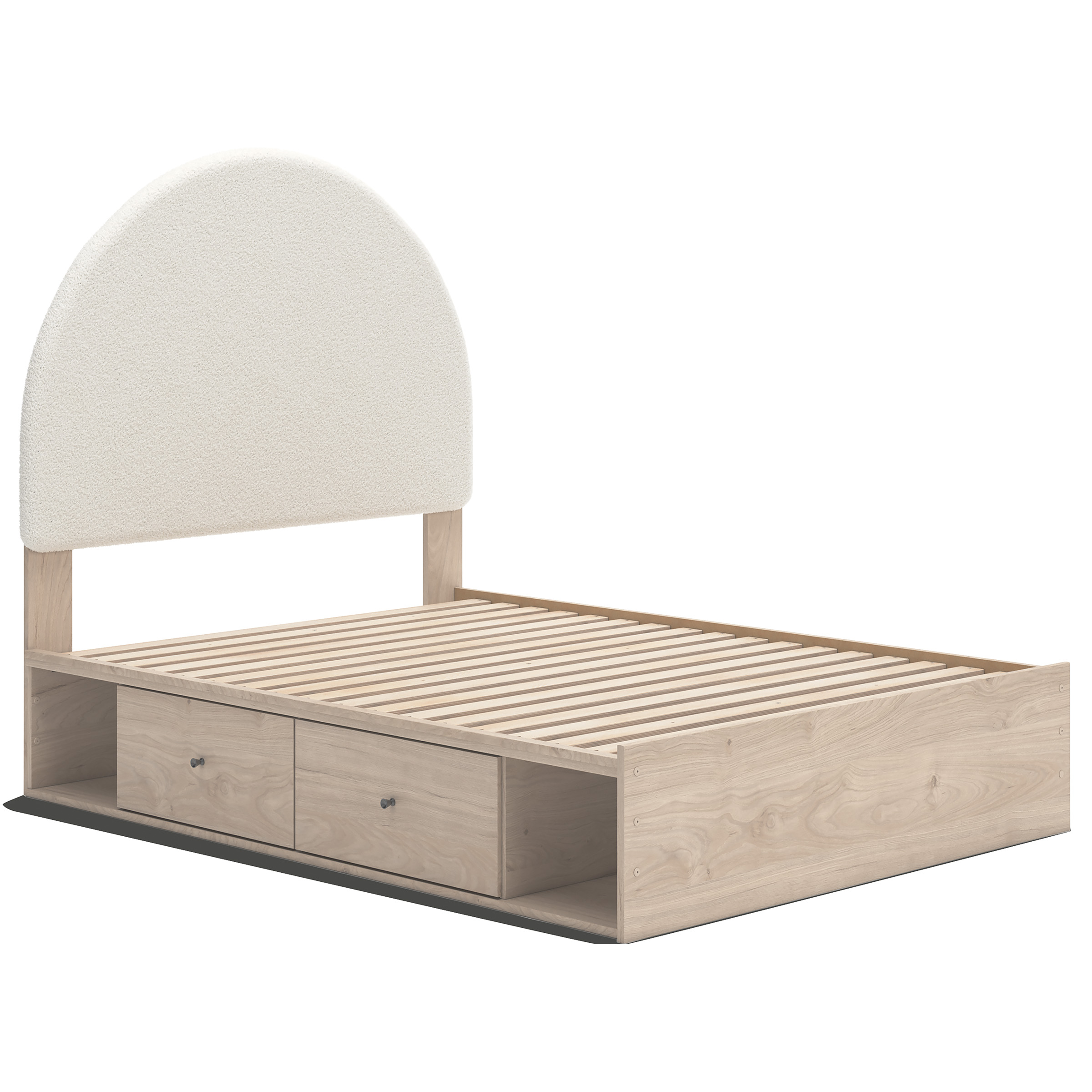 Arloster Fabric/MDF Upholstered Panel Storage Kid's Bedroom Set w/2 Drawers