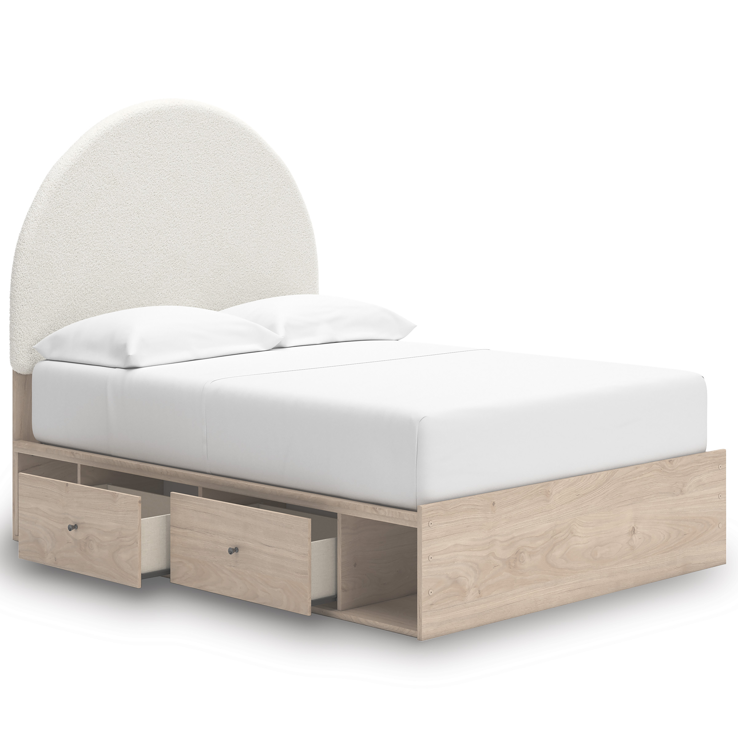 Arloster Fabric/MDF Upholstered Panel Storage Kid's Bedroom Set w/2 Drawers