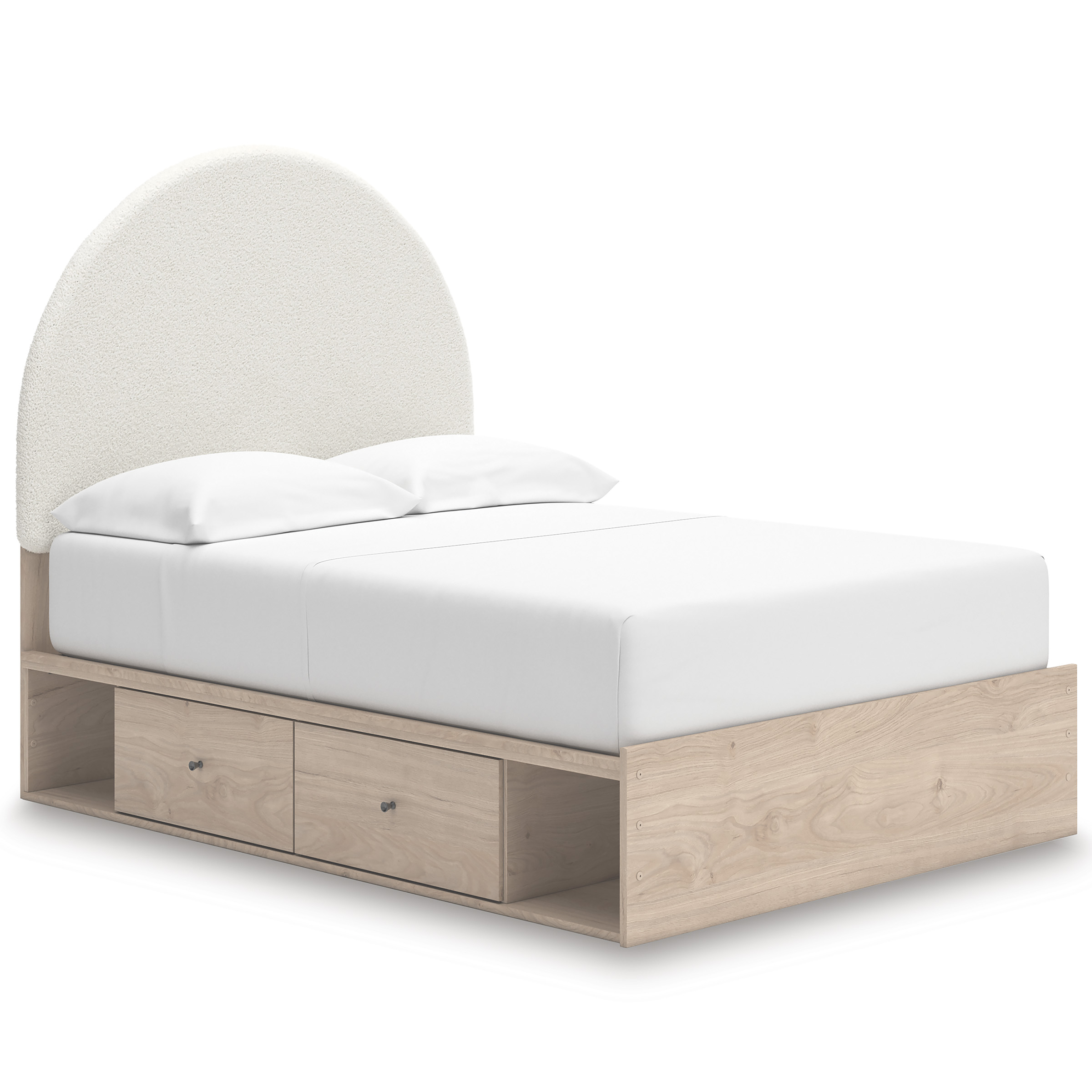 Arloster Fabric/MDF Upholstered Panel Storage Kid's Bedroom Set w/2 Drawers