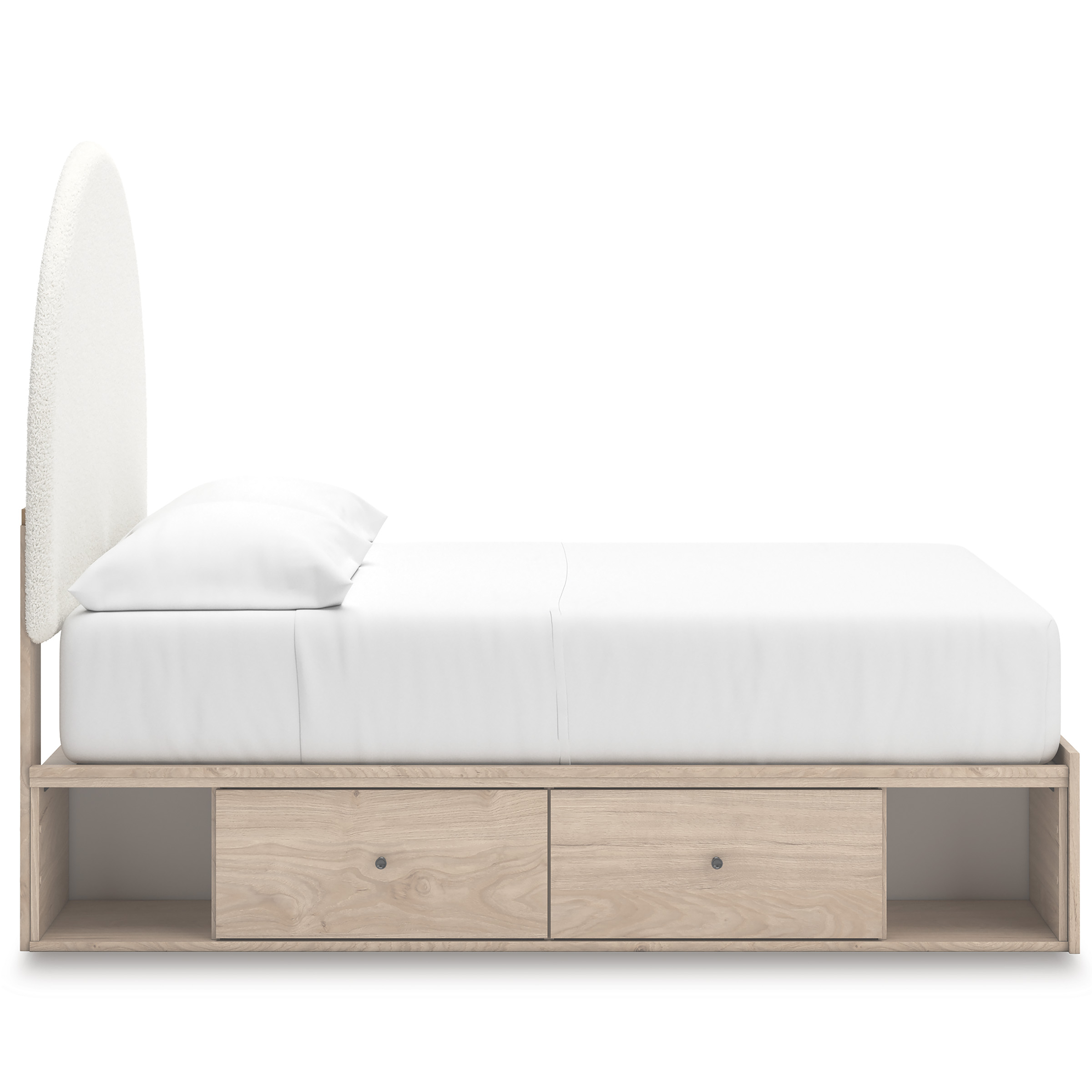 Arloster Fabric/MDF Upholstered Panel Storage Kid's Bedroom Set w/2 Drawers